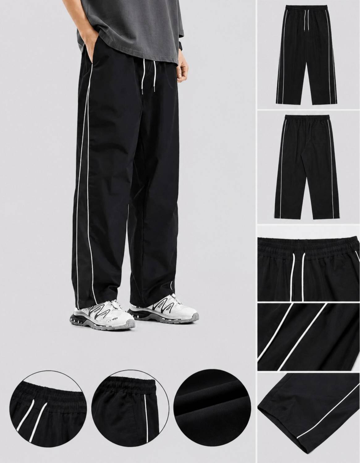 jocker Men Black Striped Track Pants - Image 5