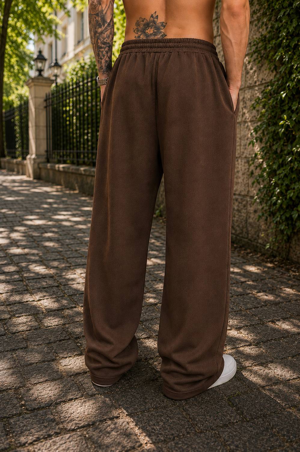 FEATOUS Solid Men Brown Track Pants - Image 3