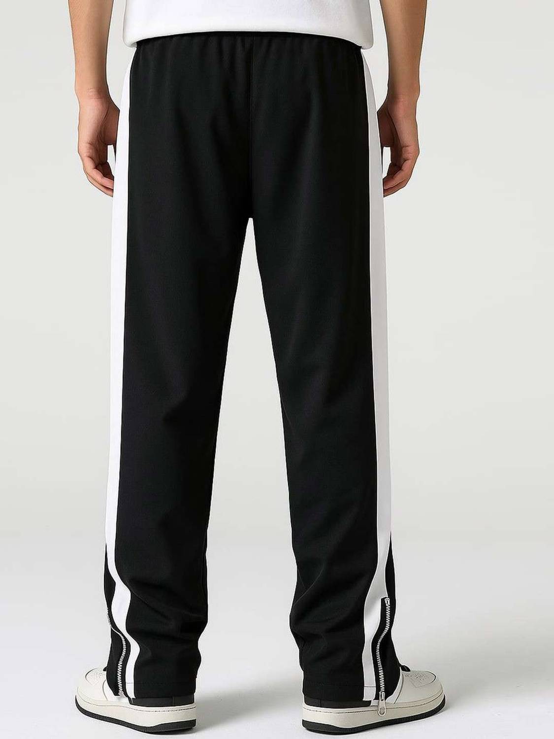EraandEdge Men Black, White Track Pants - Image 2