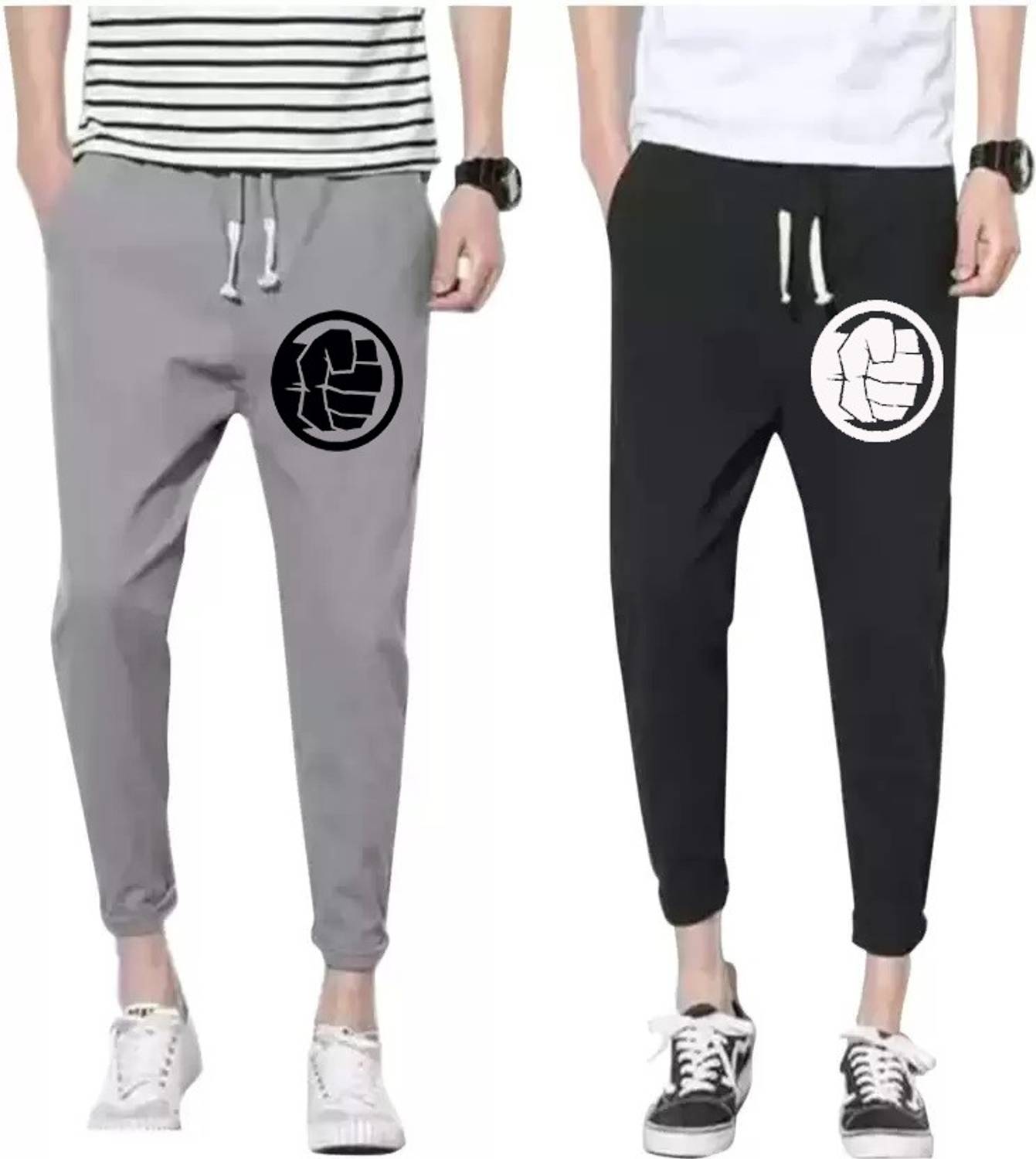 mfb Graphic Print Men Black, Grey Track Pants