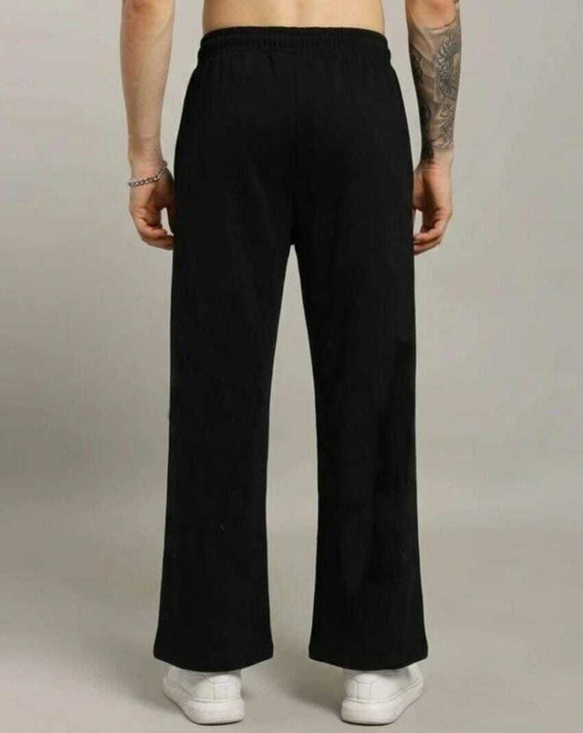 Image of PEZOZ Graphic Print Men Black Track Pants