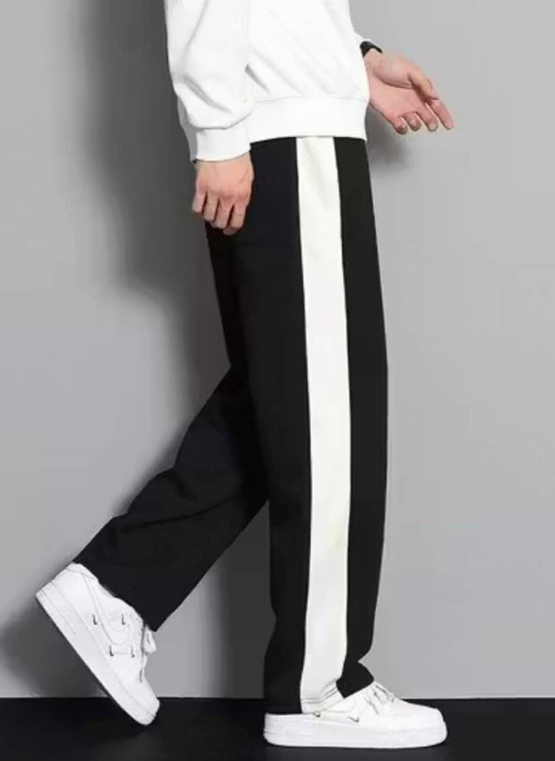 STITCHCOUNTER Colorblock Men Black, White Track Pants Pack of 2 - Image 2