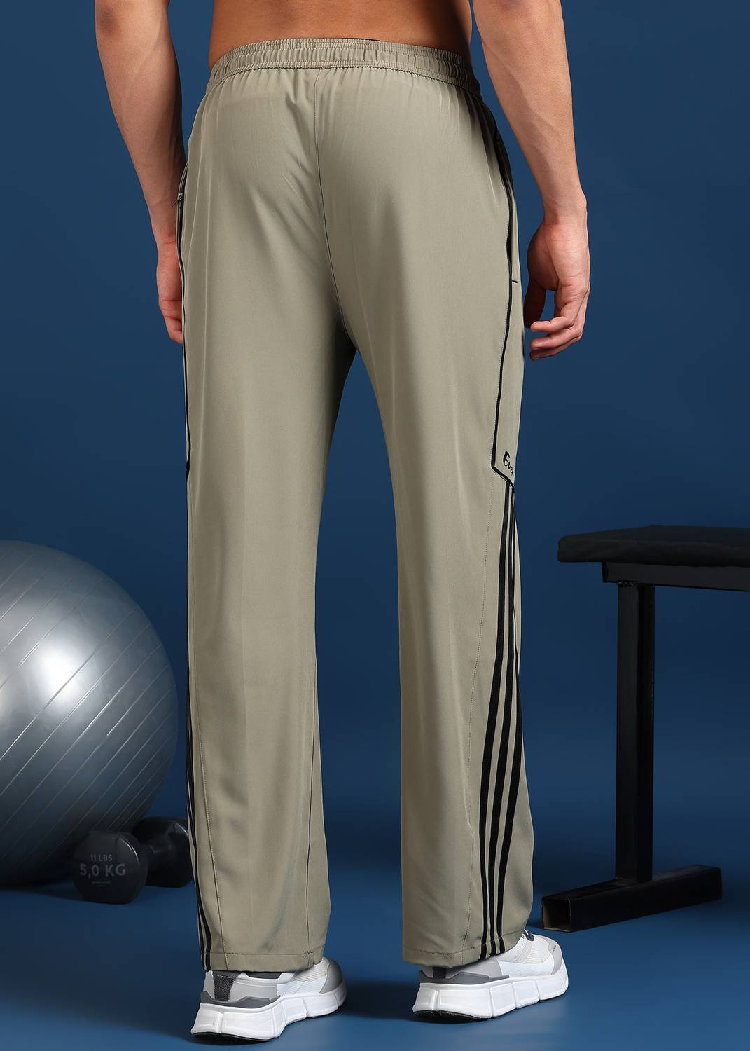 GNOCKFACE Beige Striped Track Pants - Image 2