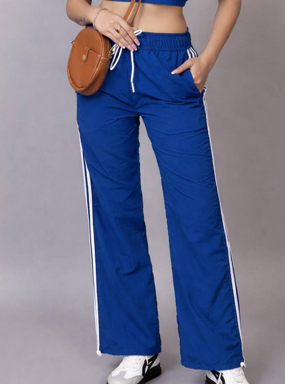 BAYSTREET Striped Women Blue Track Pants