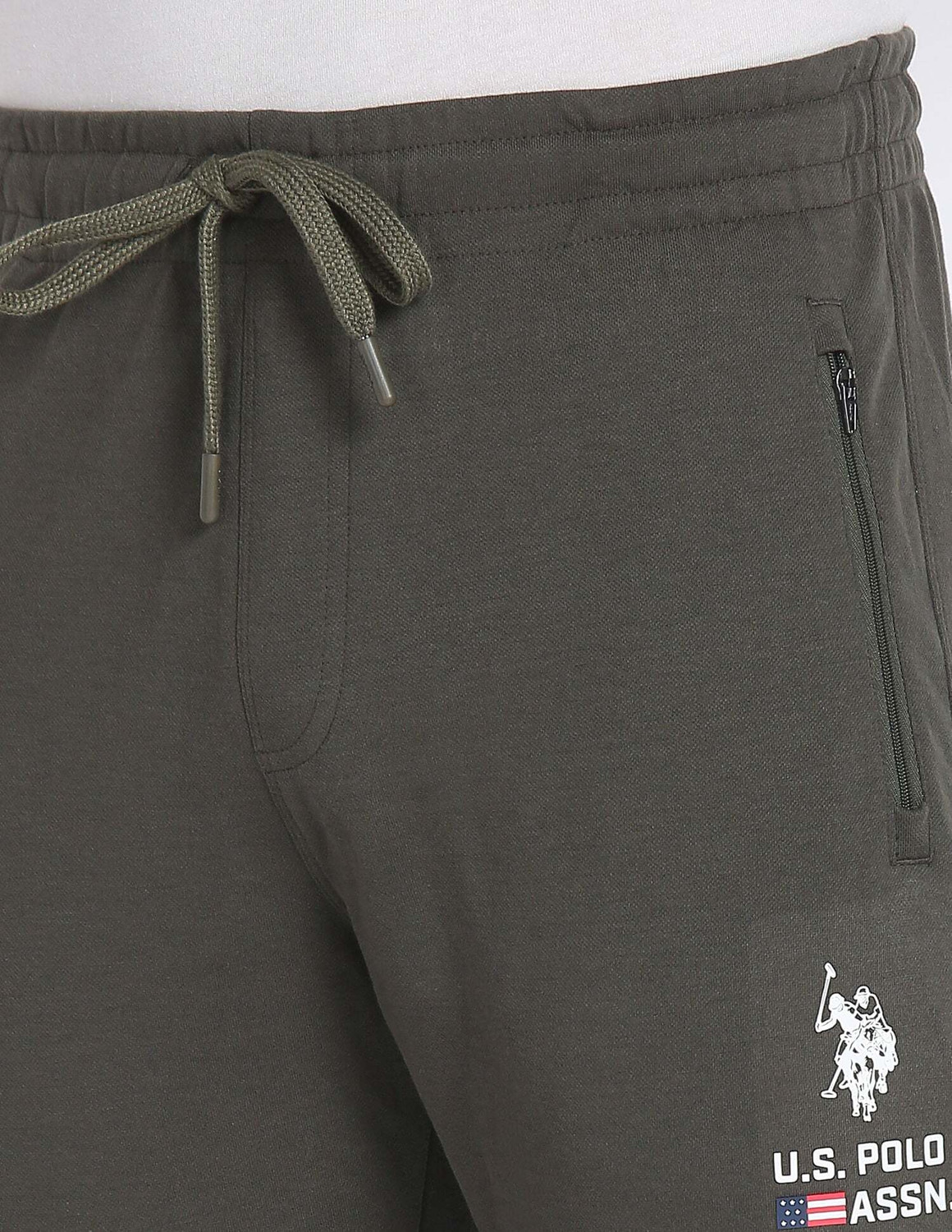 Image of U.S. POLO ASSN. Solid Men Green Track Pants