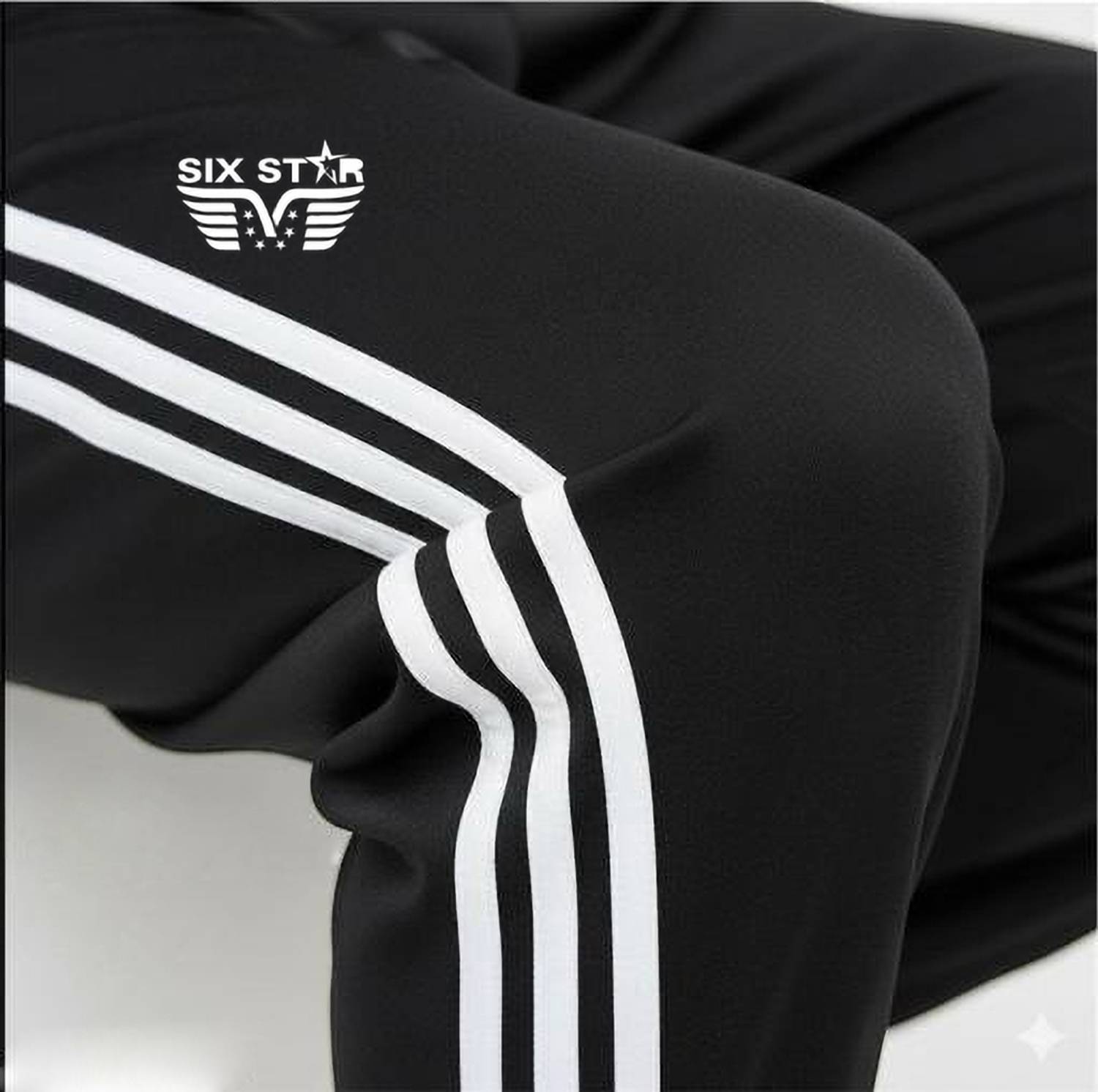 Six Star Men Black Track Pants - Image 4