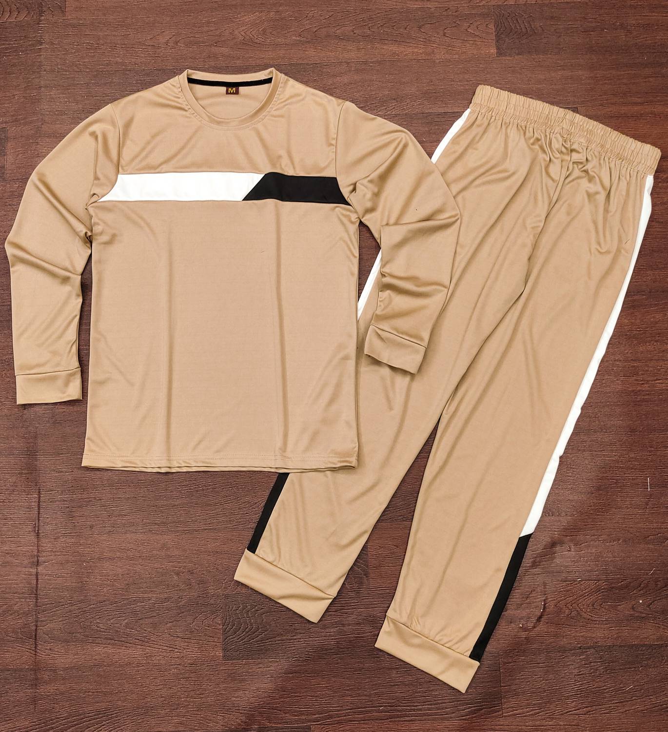 BajrangFashion Men Colorblock Beige Night Suit Set