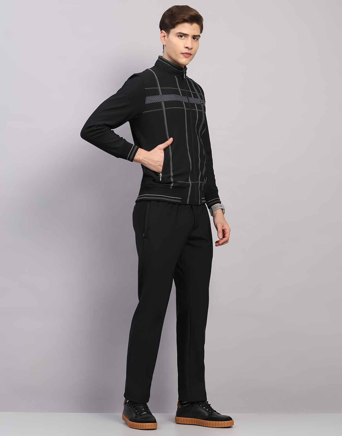Image of MONTE CARLO Checkered Men Track Suit