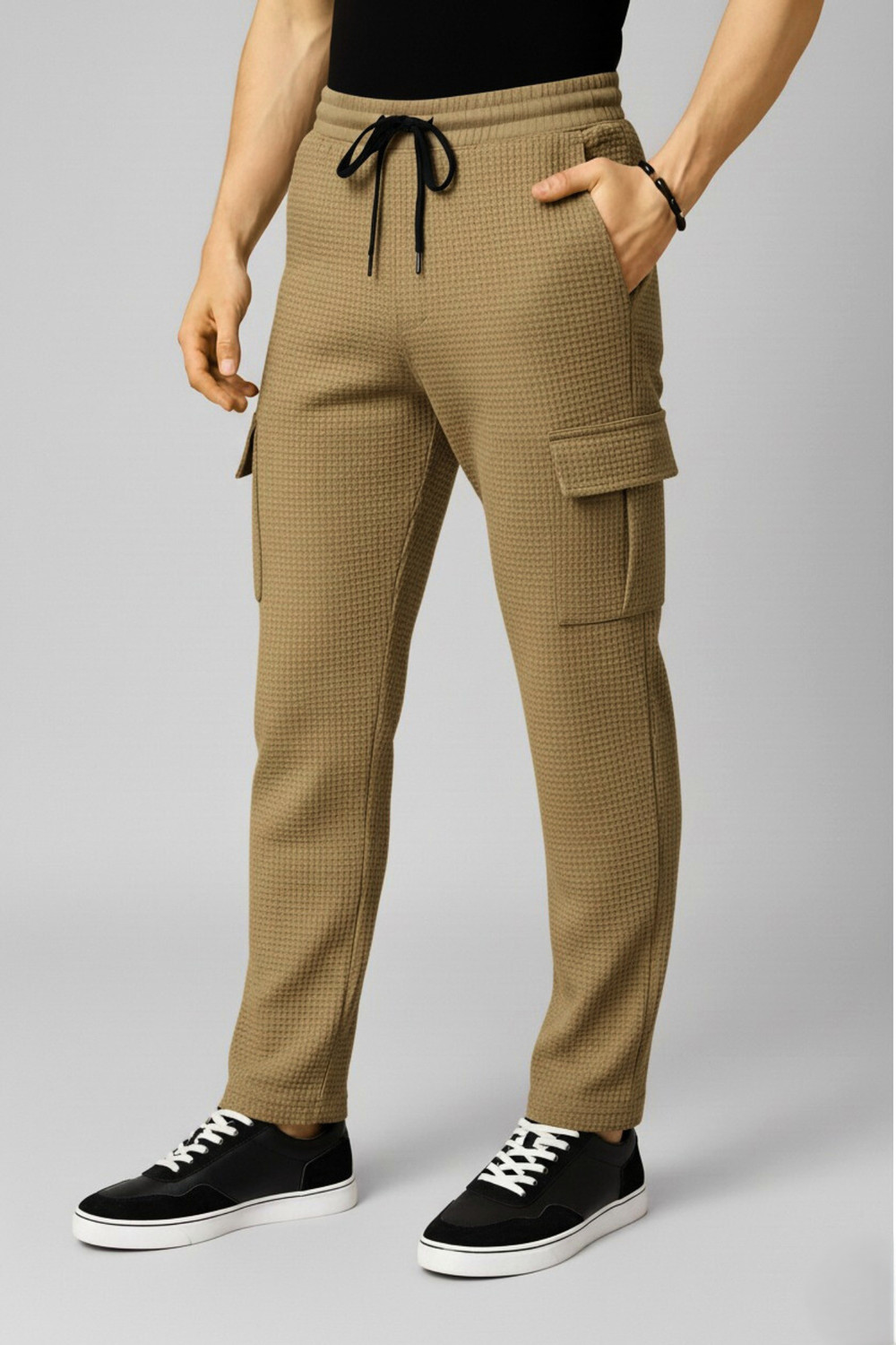 Image of Try This Men Colorblock Brown Night Suit Set
