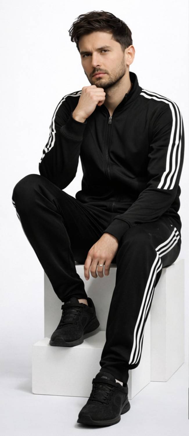 RoGen Men's Solid, Striped Track Suit - Image 1