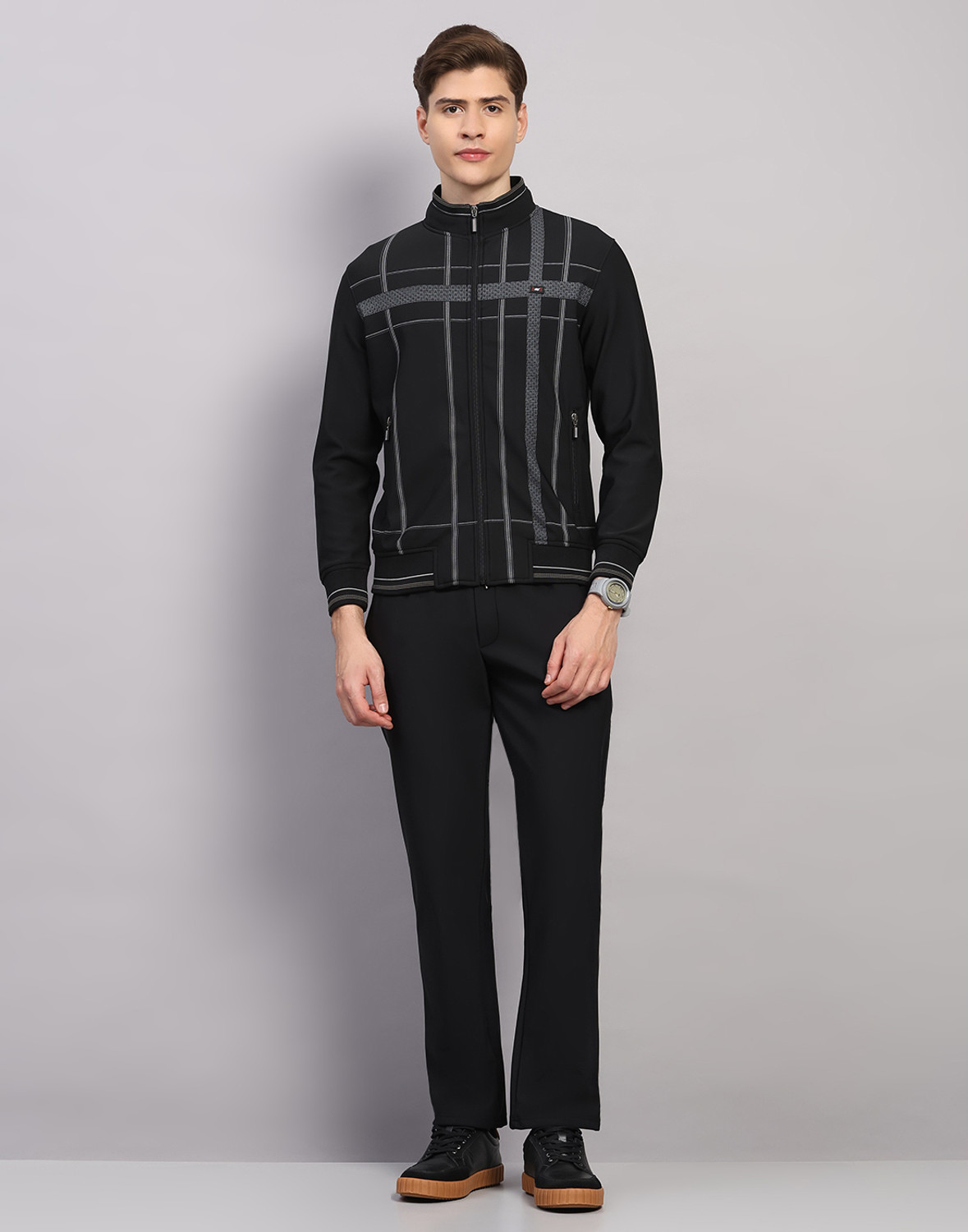 Image of MONTE CARLO Checkered Men Track Suit