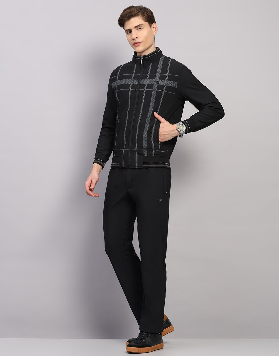 Image of MONTE CARLO Checkered Men Track Suit