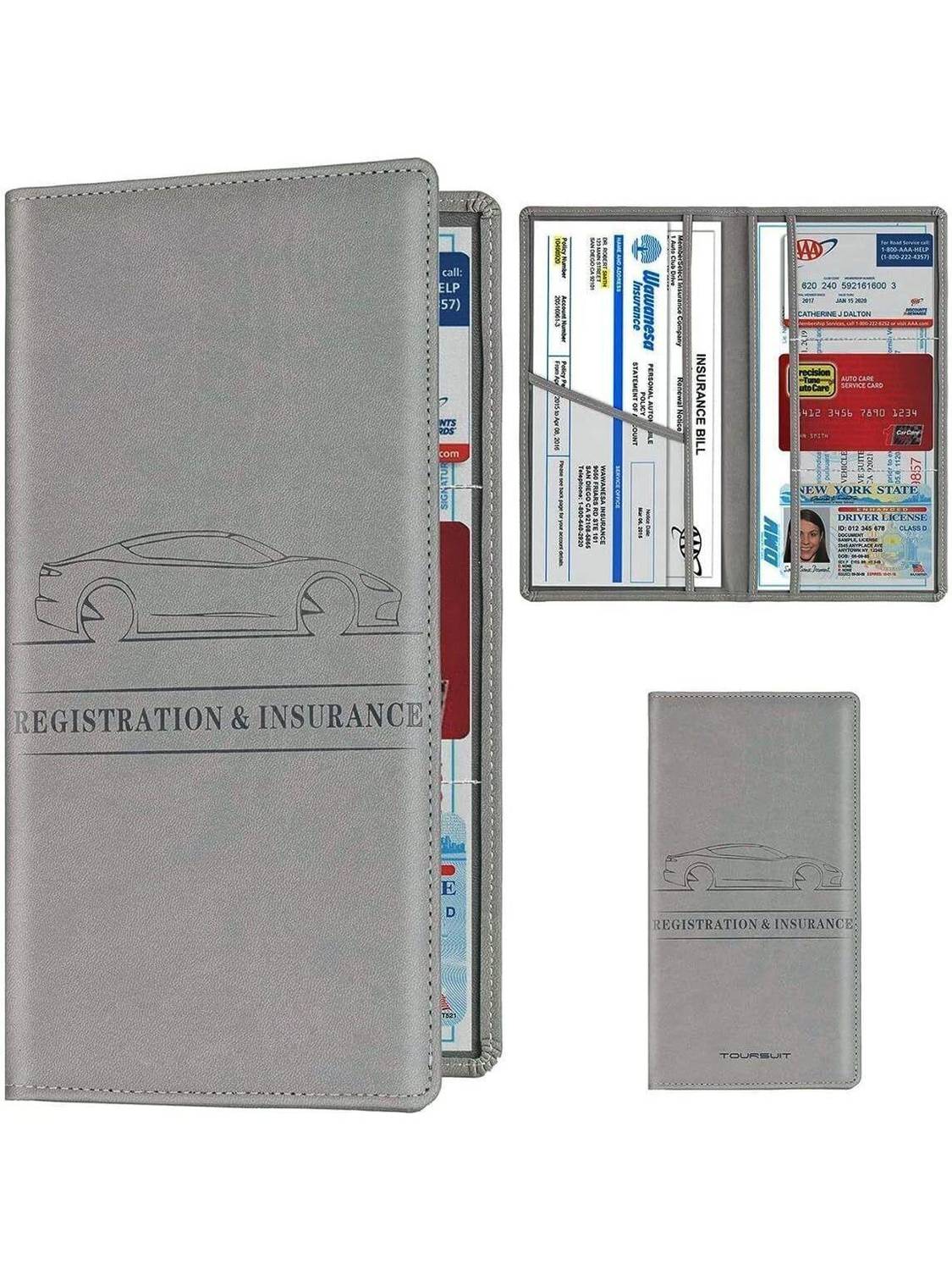 Amirate Men & Women Travel Grey Artificial Leather Document Holder