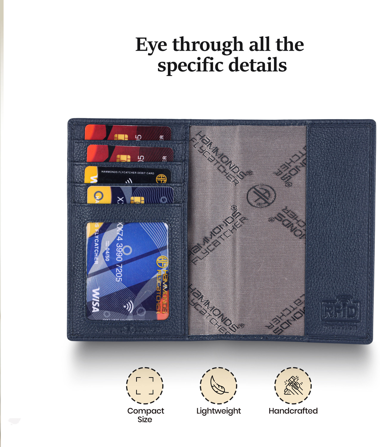 Image of Hammonds Flycatcher Genuine Leather RFID Blocking Passport Holder Cover Case Travel Wallet