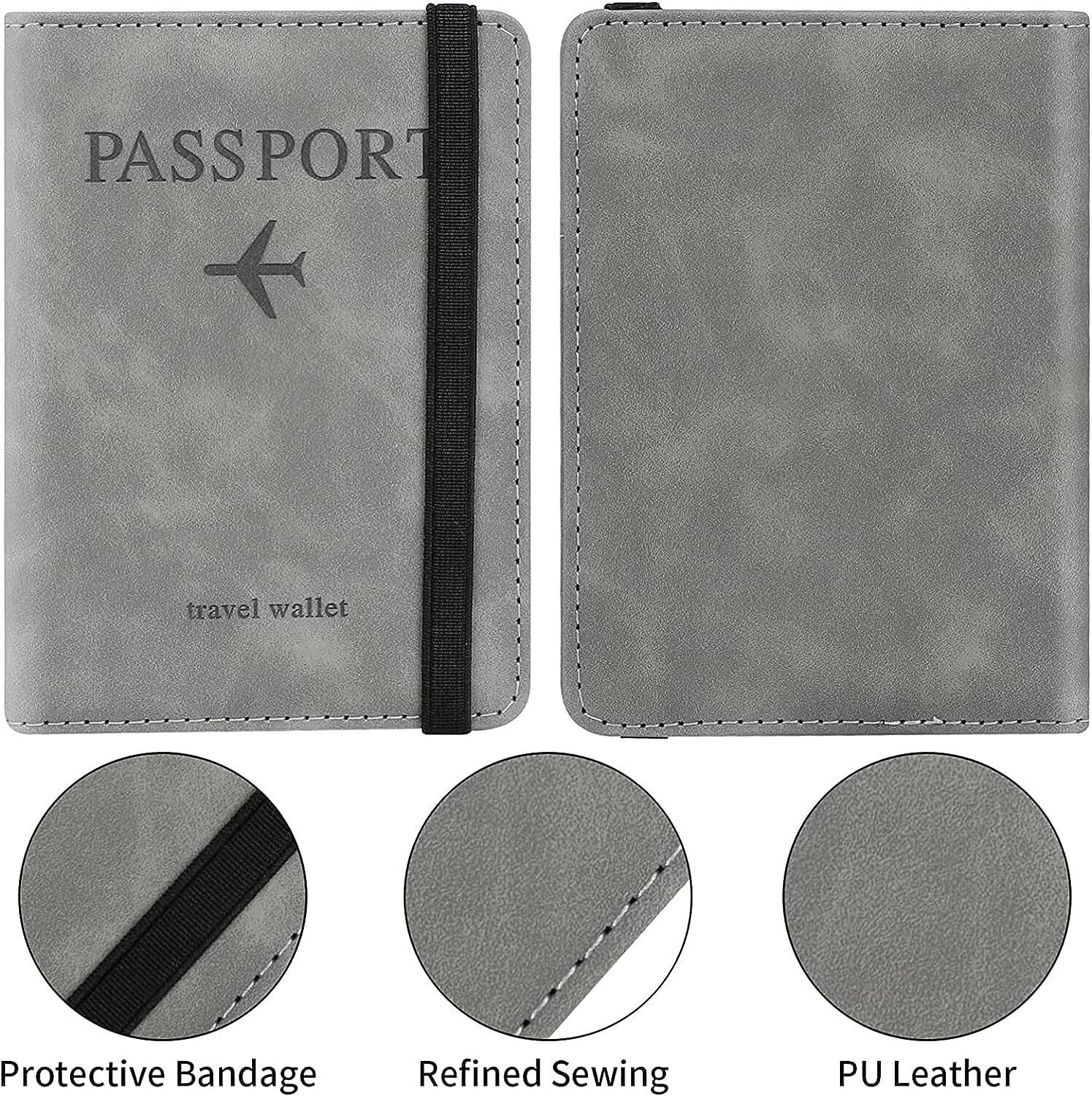 Image of StealODeal Passport Holder Cover Wallet RFID Blocking PU Leather Travel Document Holder