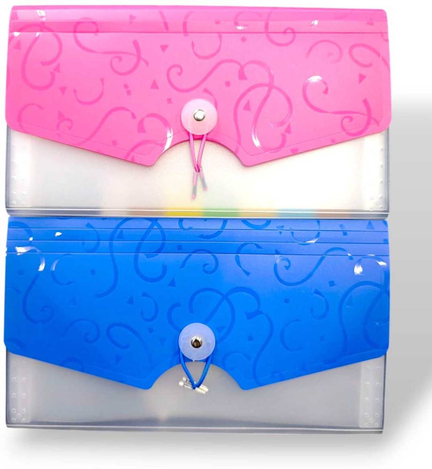 CAMPIO (Pack of 2) Expanding Cheque Book Holder Case 13 Pockets with Elastic Swing