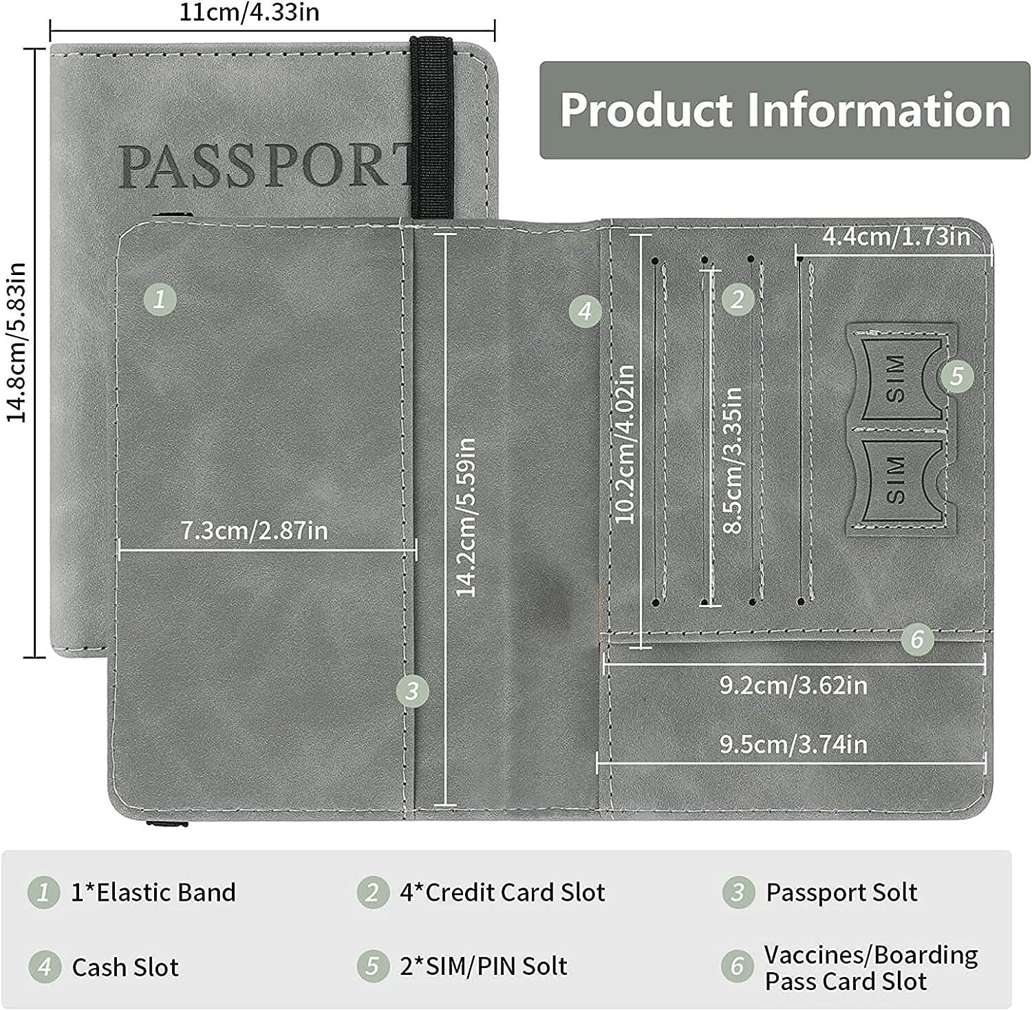 Image of StealODeal Passport Holder Cover Wallet RFID Blocking PU Leather Travel Document Holder