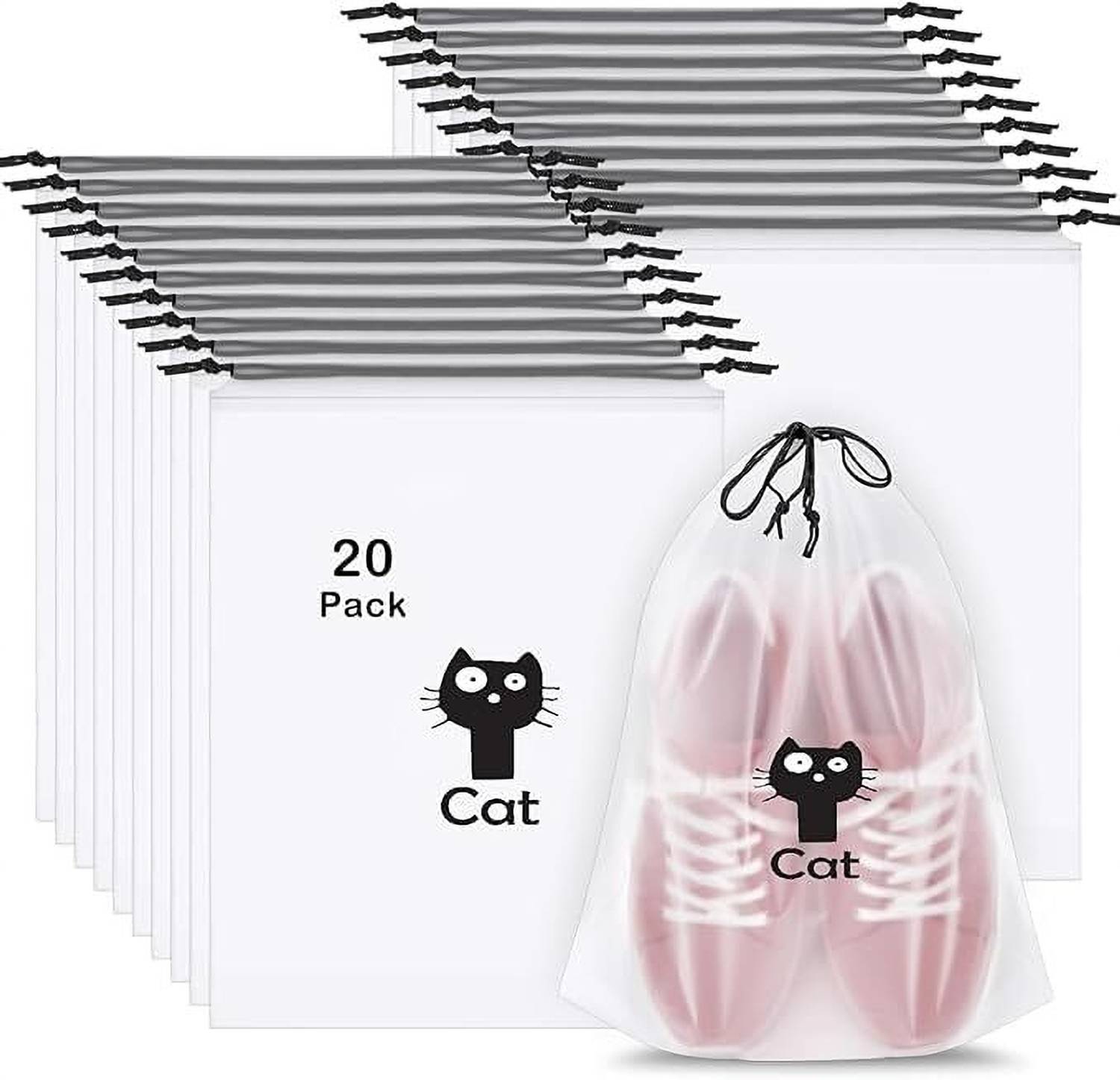 aerrowquick Pack of 20 Pcs Shoe Bag Cover for Shoe Storage & Travelling Drawstring Bags
