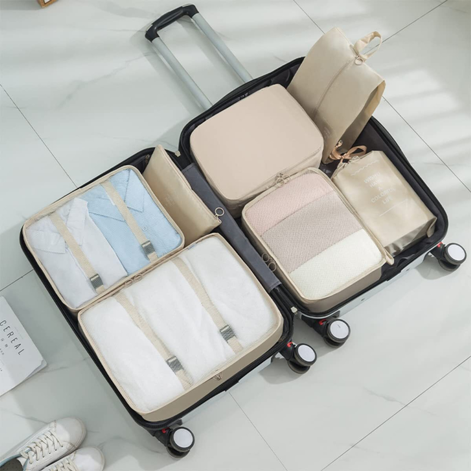 Image of Firstseen 7 Pcs Travel Organizer Pouch Set for Women & Men Waterproof Packing Cubes