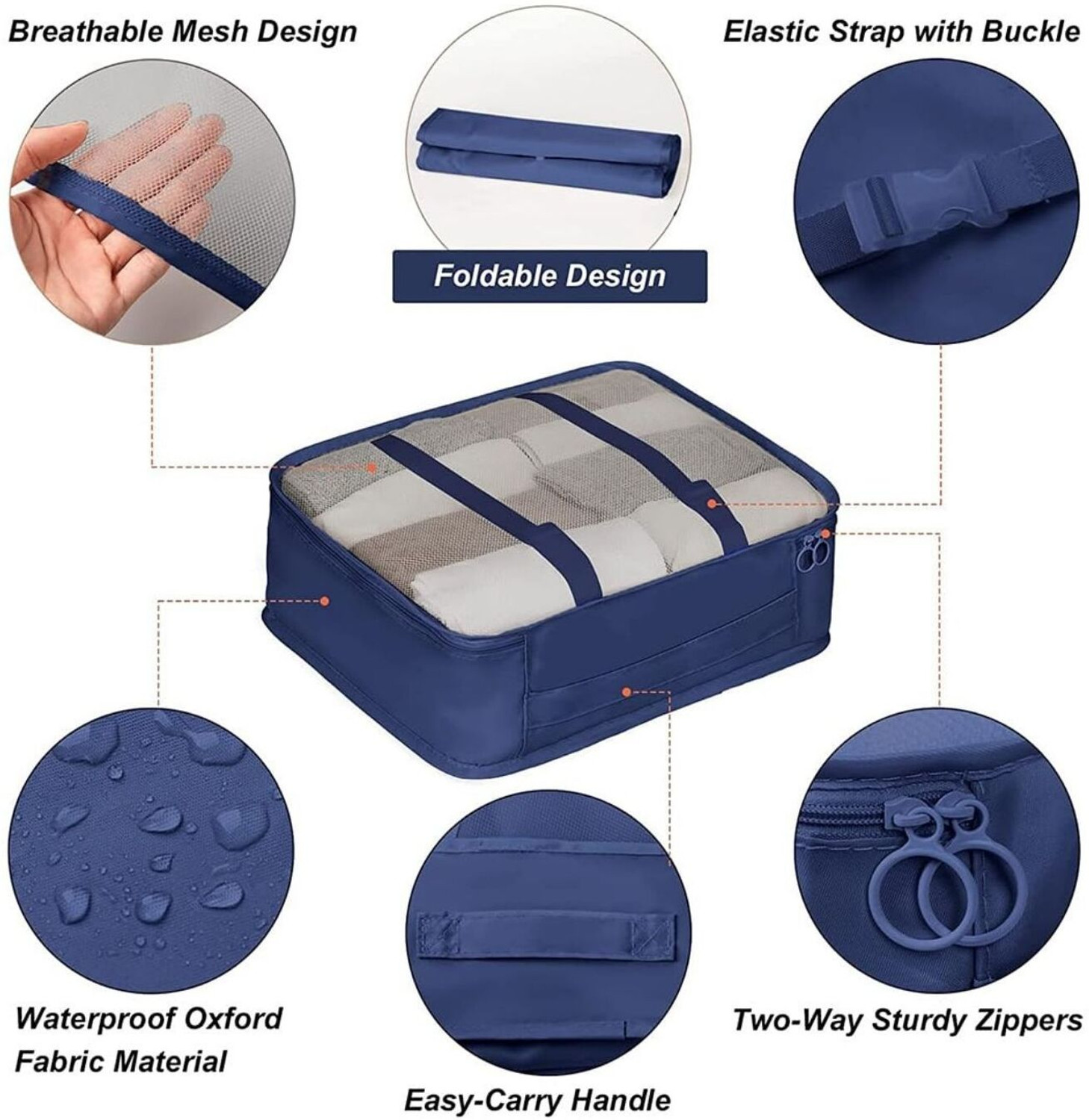 Image of SAVARA 7 PCS Luggage Packing Laundry Cubes Organizer Carry Suitcase Clothes bag Set