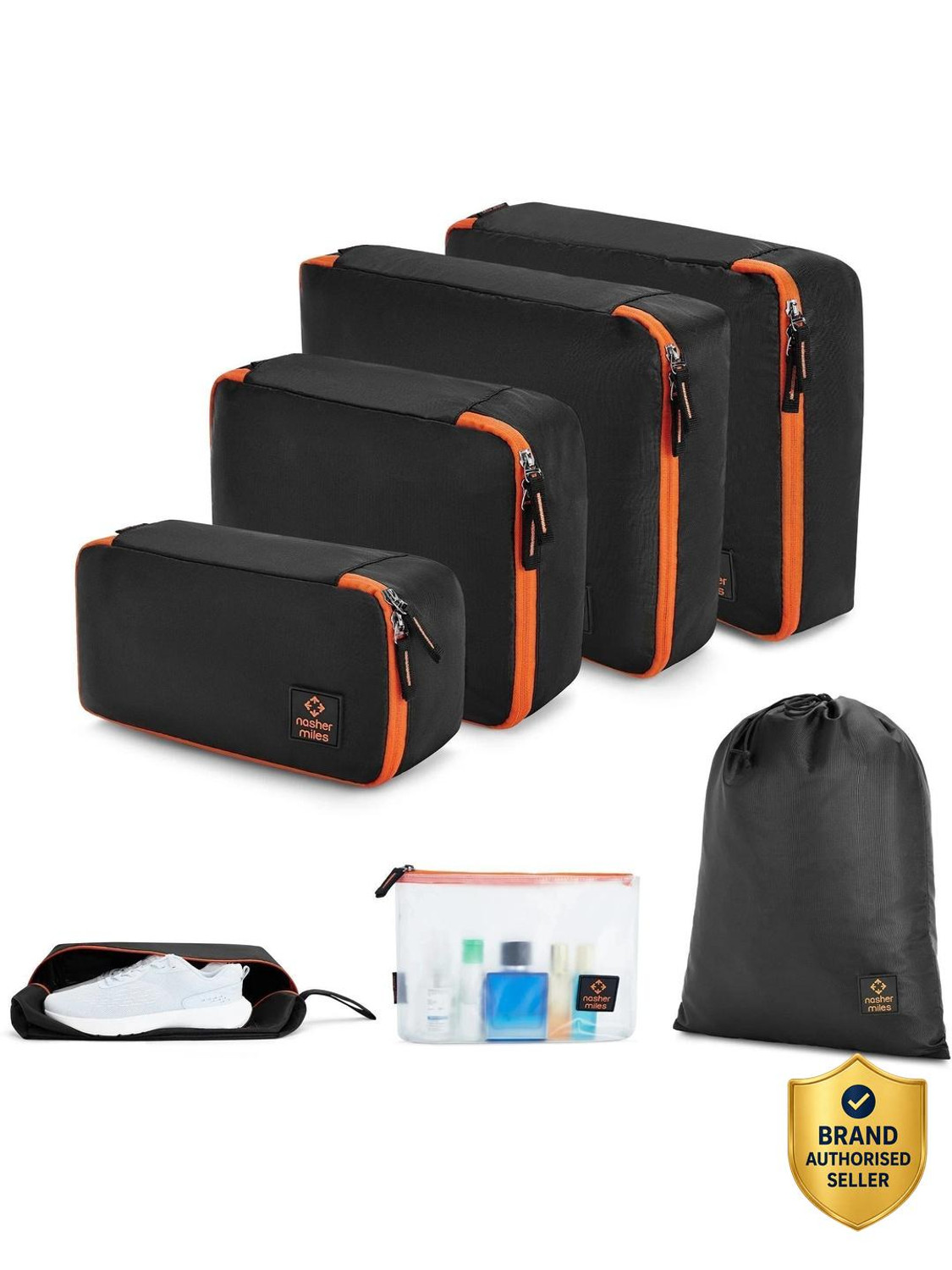 Image of NASHER MILES Travel Organizer Set of 7 - Packing Cubes for Clothes, Shoes & Accessories