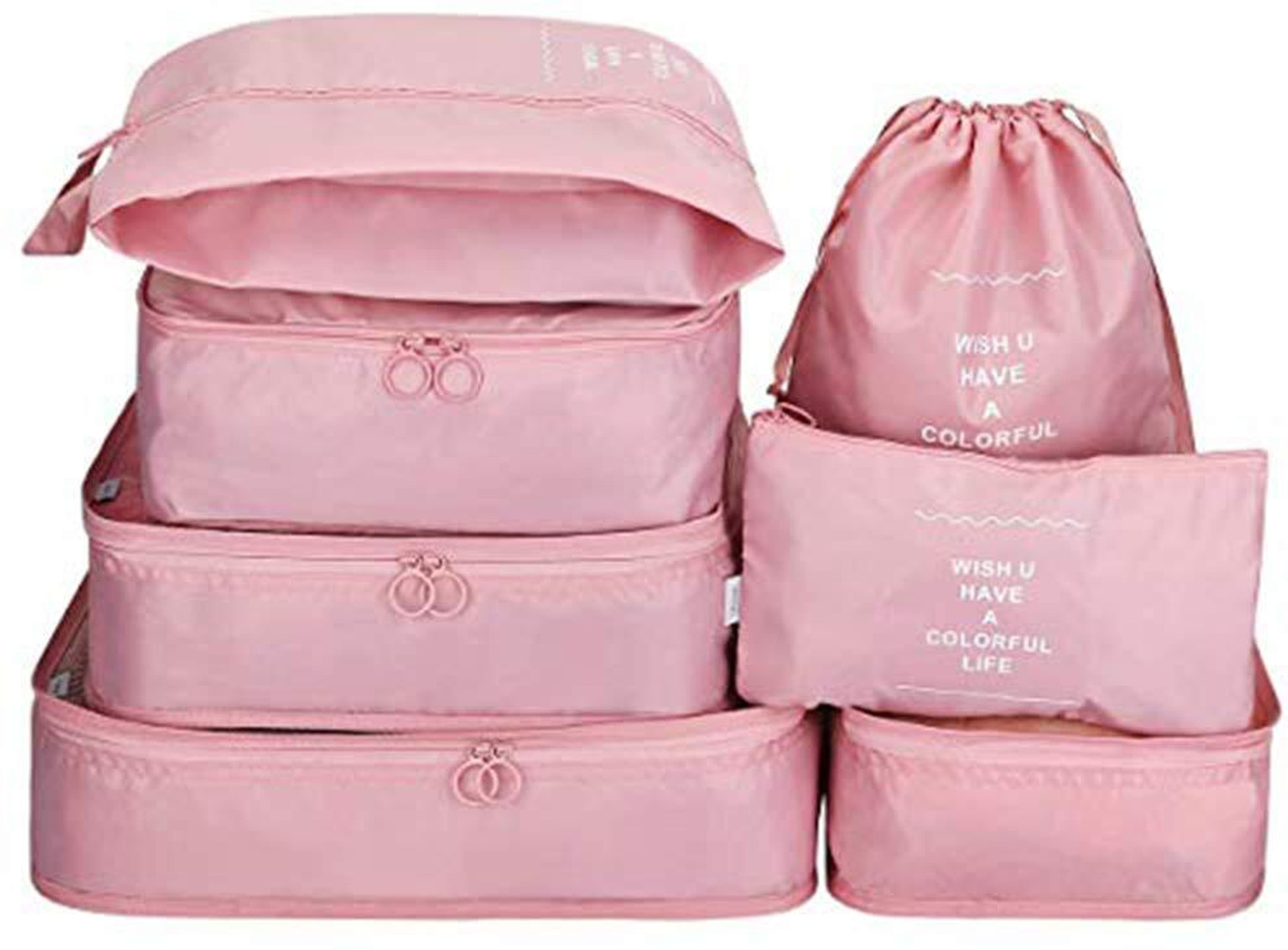 Image of Lakshvia 7 Pcs Travel Storage Bag Packing Cubes Luggage Organizer Travel Pouch Set