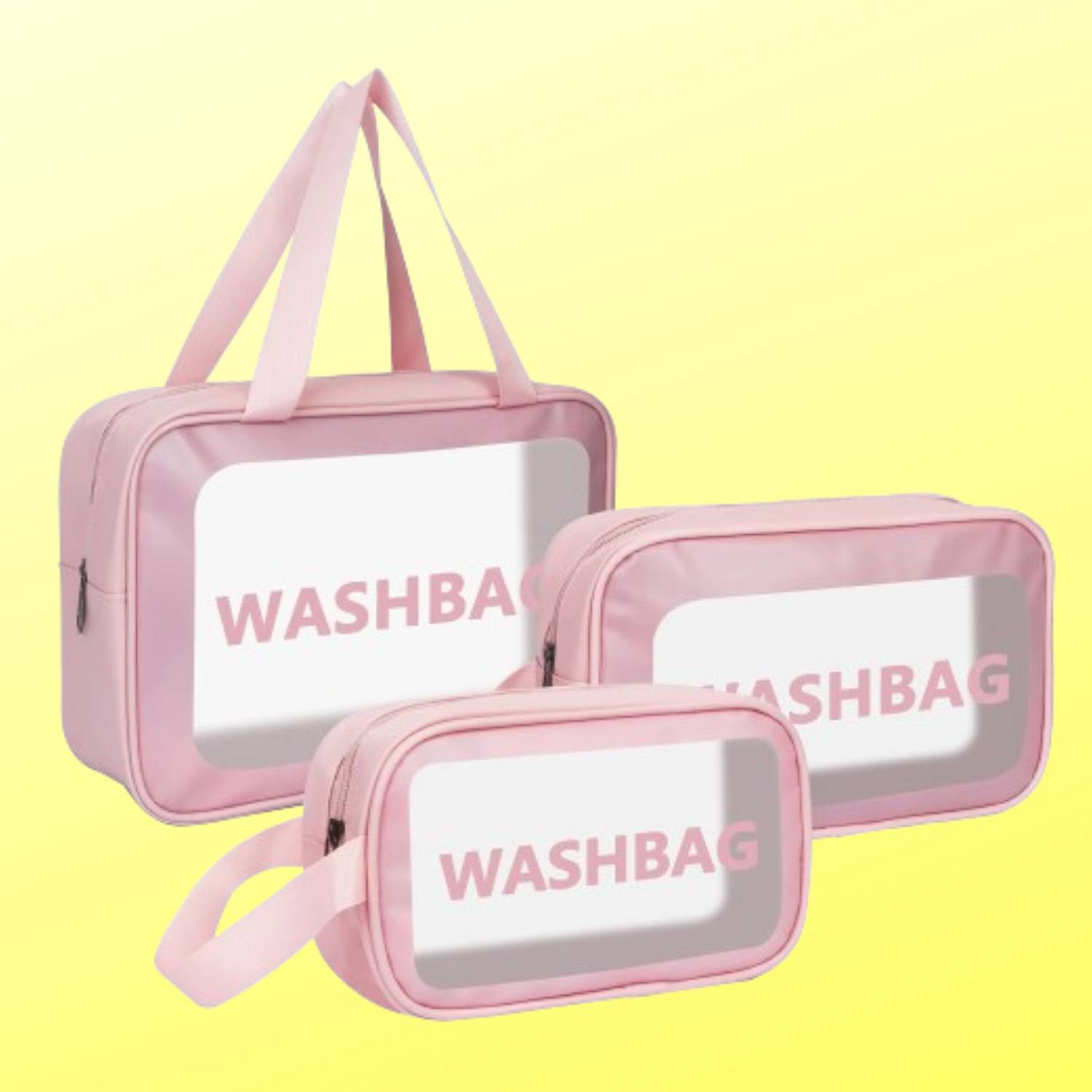 AATTMGYA Travel Cosmetic Bag Clear Makeup Pouch Set Travel Toiletry Wash Bag For Women