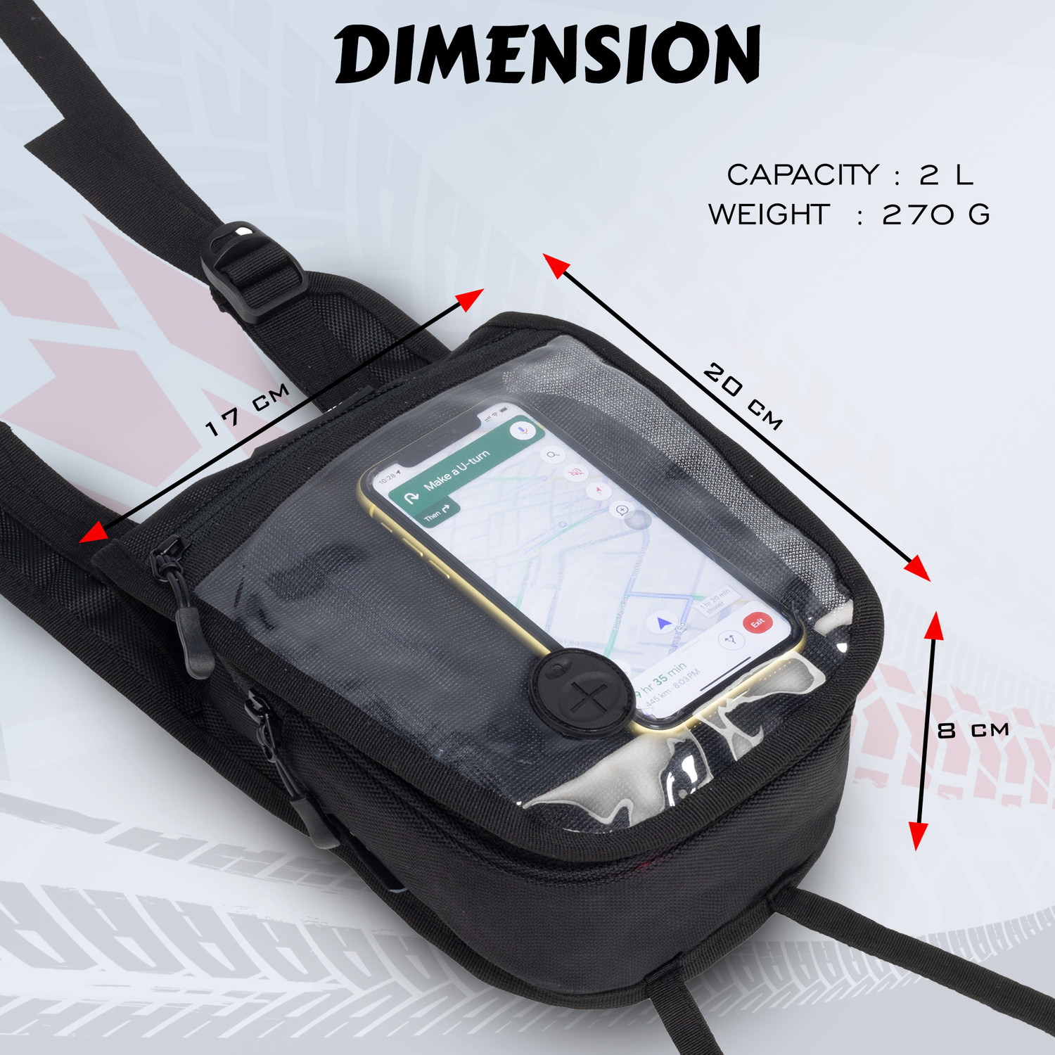 Image of F Gear Alfie Black Heavy Quality Bike Tank Cover With Rain Cover For All Types OF Bike
