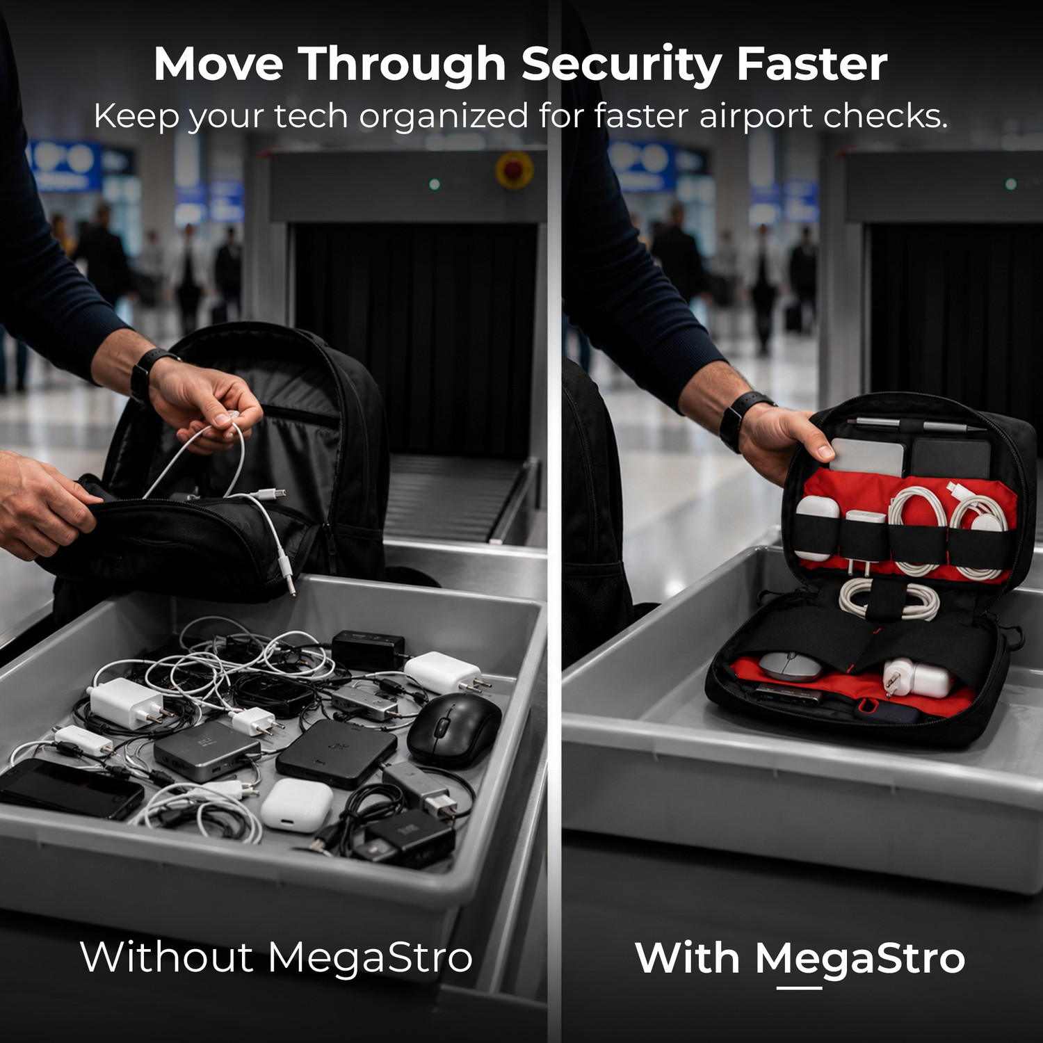 Image of MegaStro Tech Pouch Pro | Electronics Organizer | 10-Year Warranty