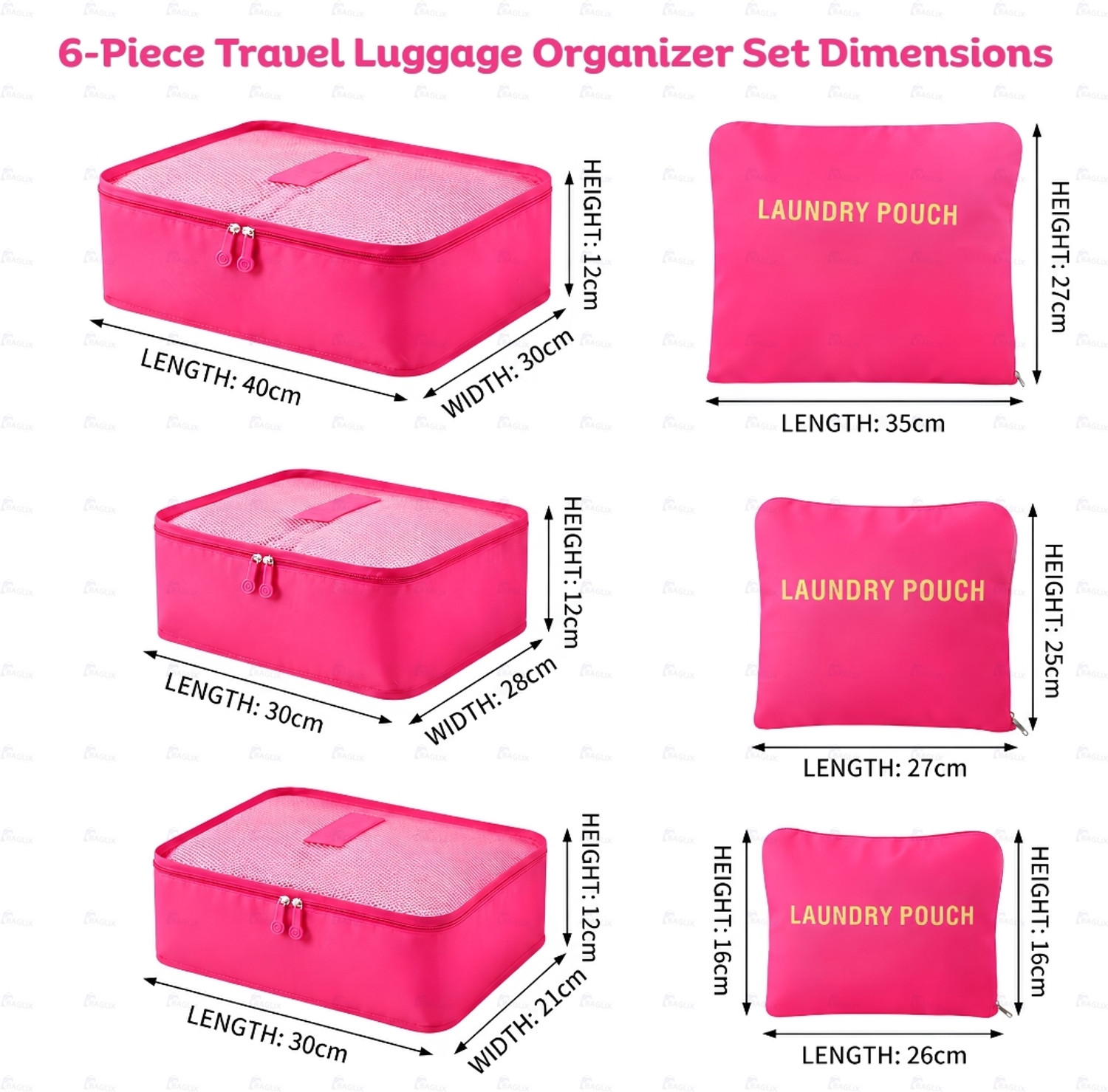 Image of BAGLIX Travel Organizer Set of 6 Space Saving Packing Cubes for Luggage B94