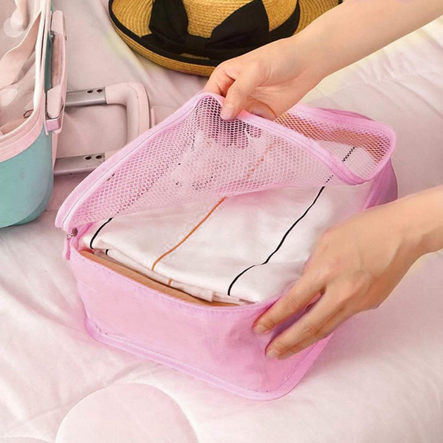 Image of RAIYARAJ Packing Bag, Lightweight Nylon Cloth Material 6Pcs /Set Storage Bag, Portable