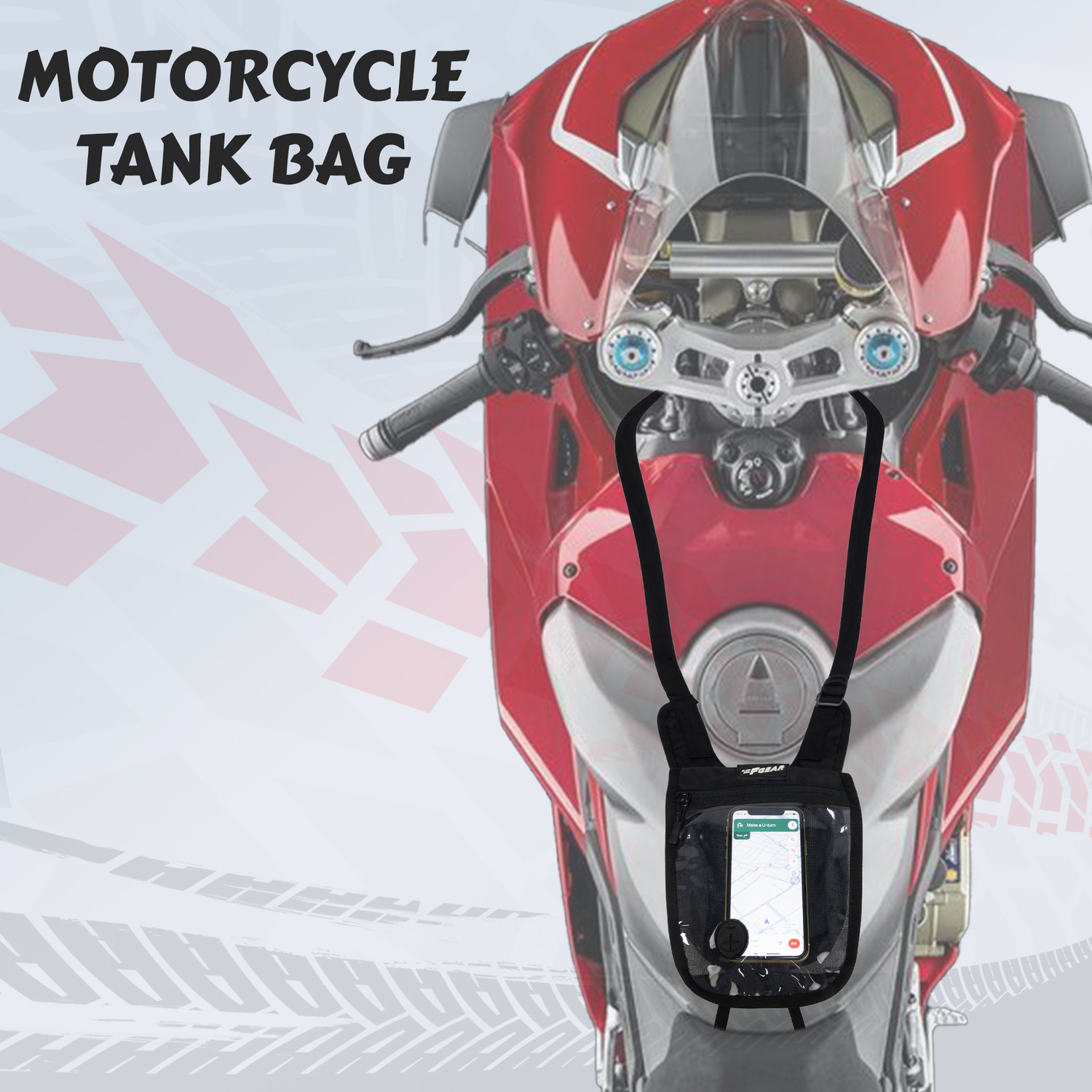 Image of F Gear Alfie Black Heavy Quality Bike Tank Cover With Rain Cover For All Types OF Bike