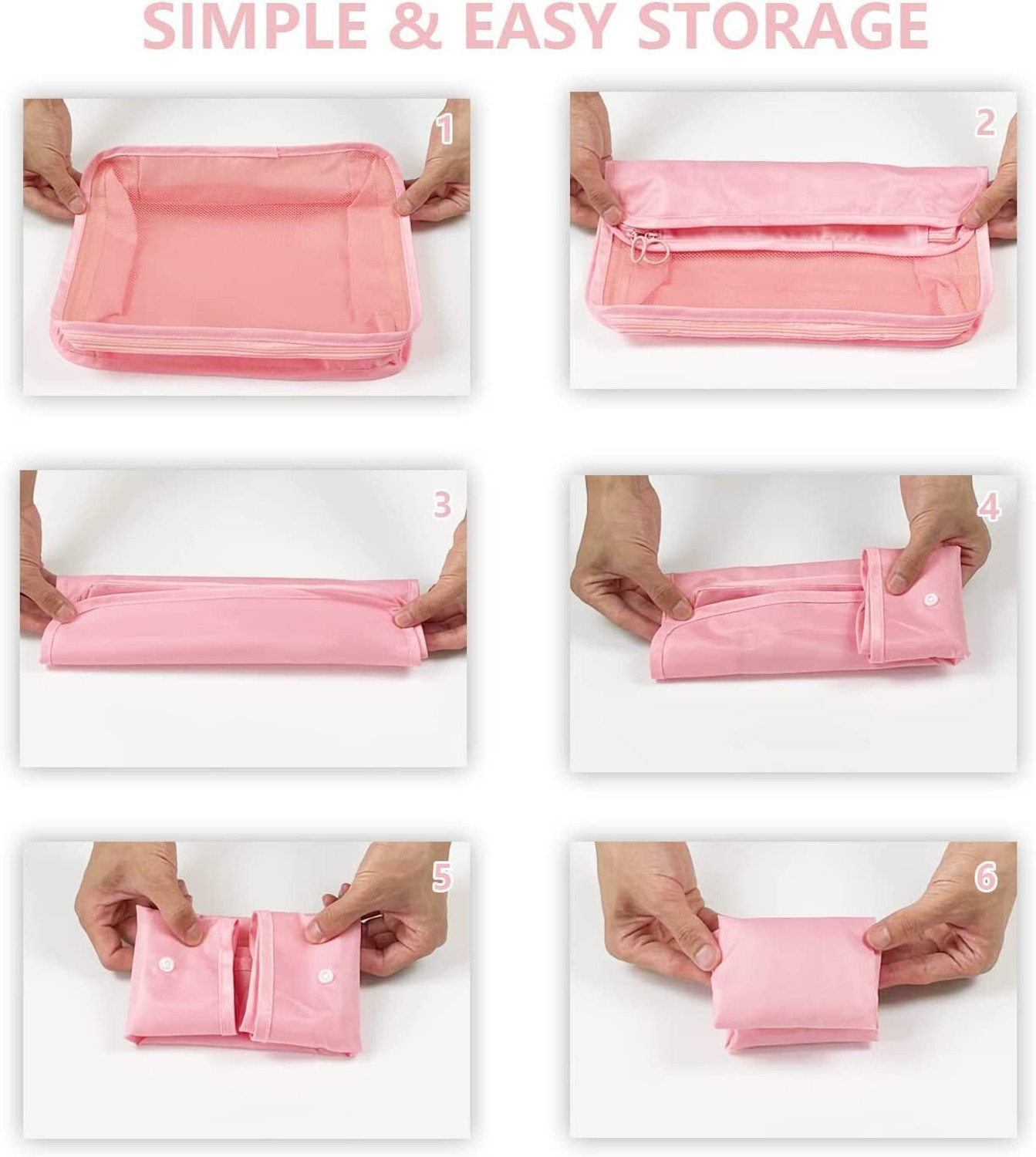 Image of Lakshvia 7 Pcs Travel Storage Bag Packing Cubes Luggage Organizer Travel Pouch Set