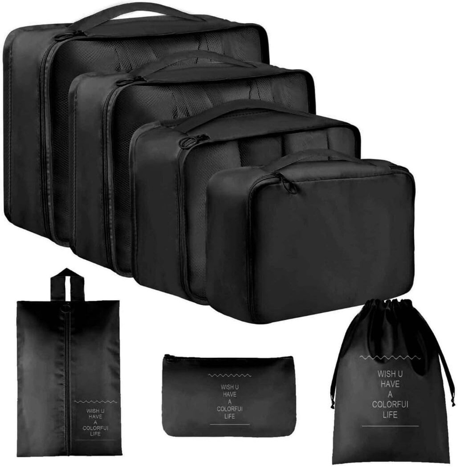 Image of Brandvilla Travel Organizer Packing Cubes Set of 7, Waterproof Storage Pouches