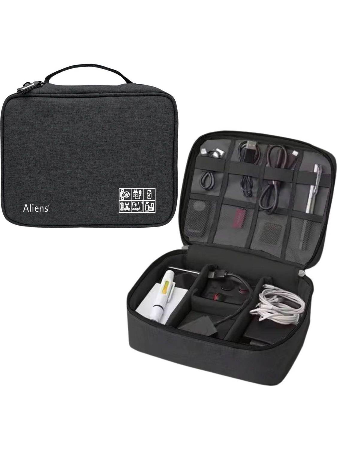 Aliens Gadget Travel Tech Organizer Case Bag Pouch for Electronic,Toiletry,Cosmetic Kit