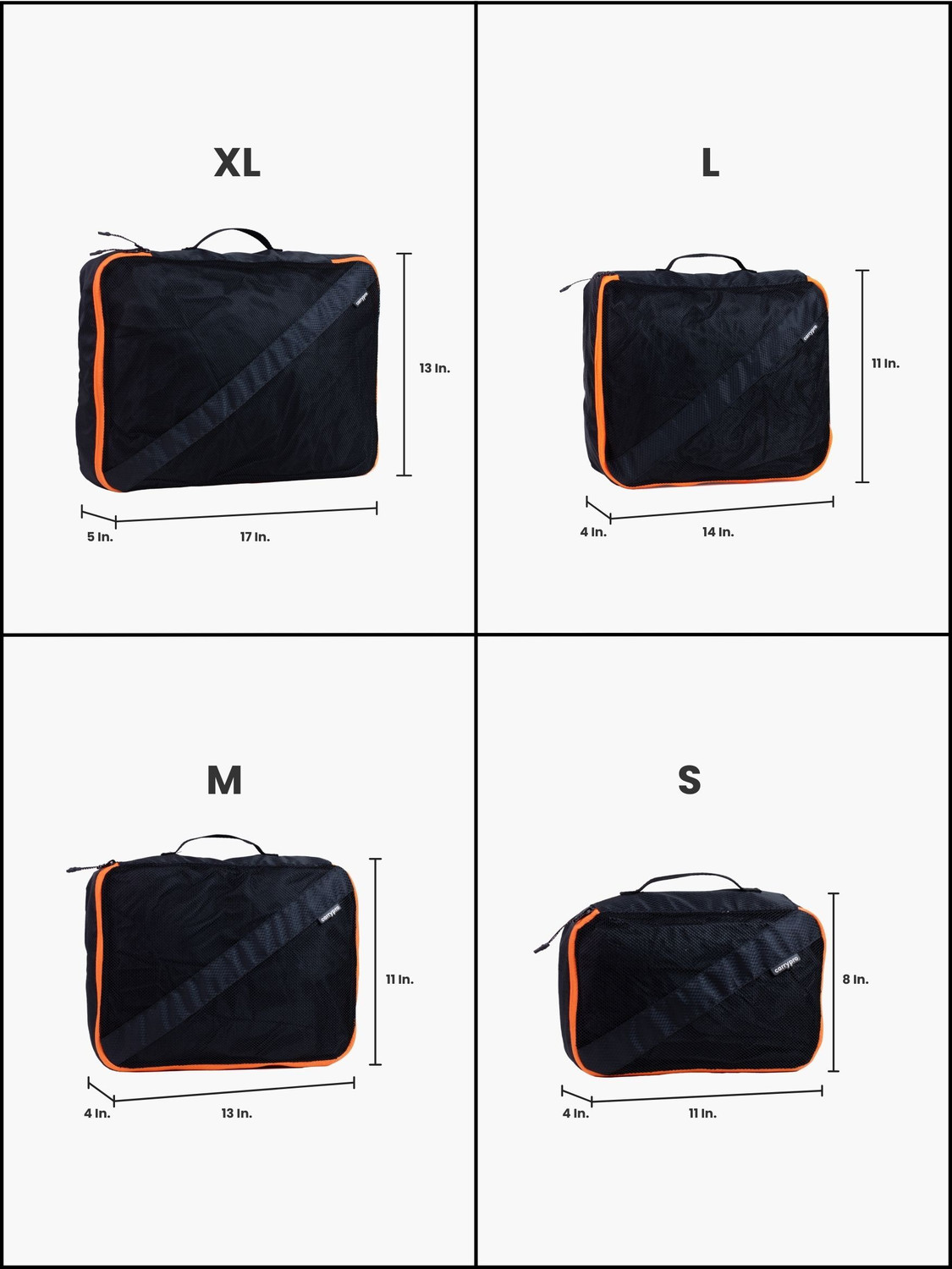 Image of CarryPro The Pro Packing Cubes Travel Organiser (Set of 6)