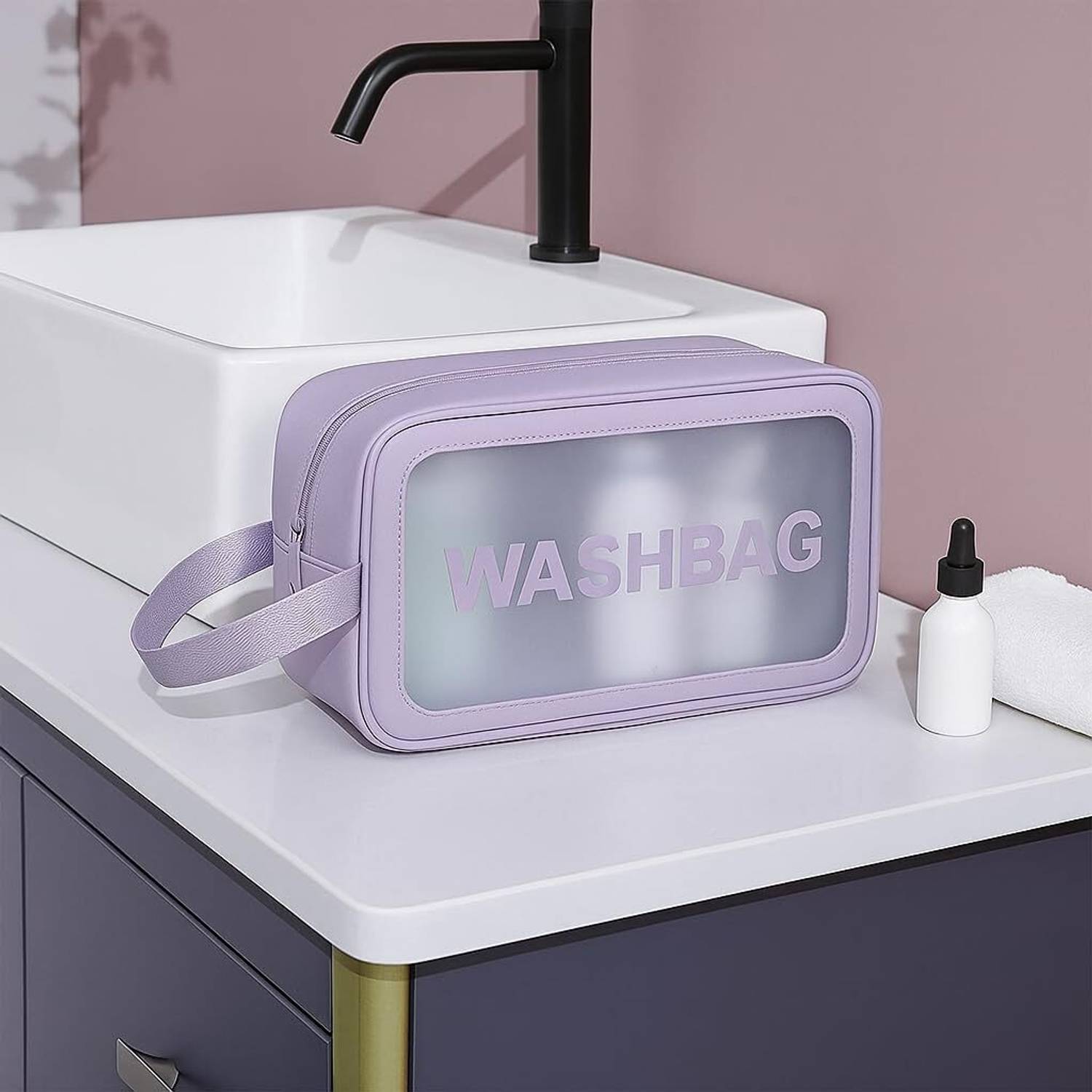 EnviUs Clear Washbag 3 Pouch, Purple - Image 2