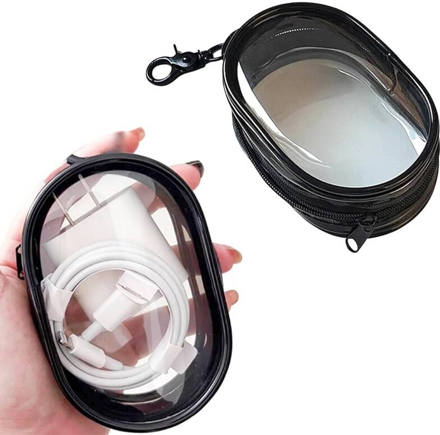 GadgetBite Clear PVC Travel Cable Organizer Pouch for Chargers, Earphones & Data Cables