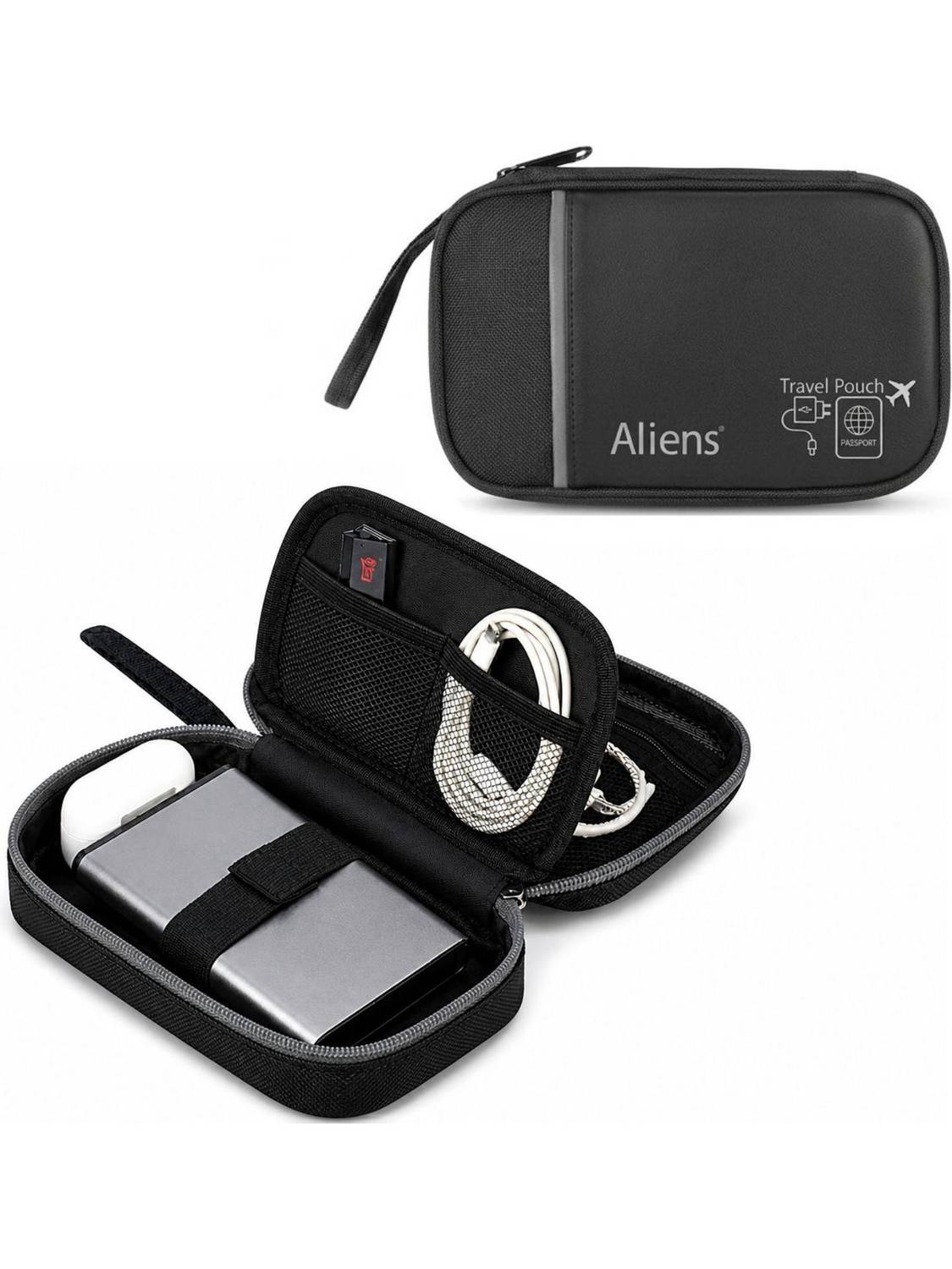 Aliens Travel Gadget Mini Organizer Case for Hard Drive, Cables, Charger & More