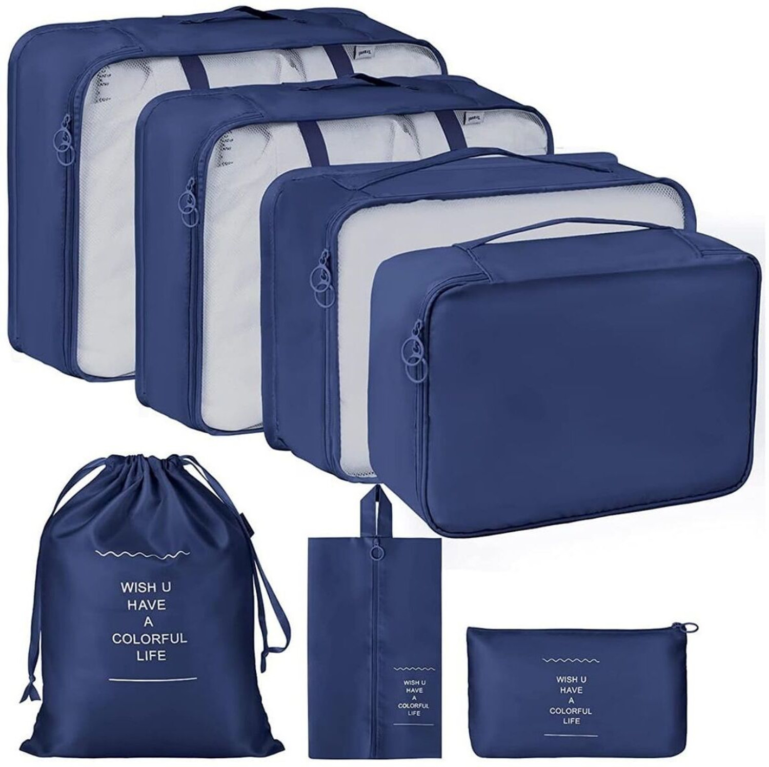 Image of SAVARA 7 PCS Luggage Packing Laundry Cubes Organizer Carry Suitcase Clothes bag Set