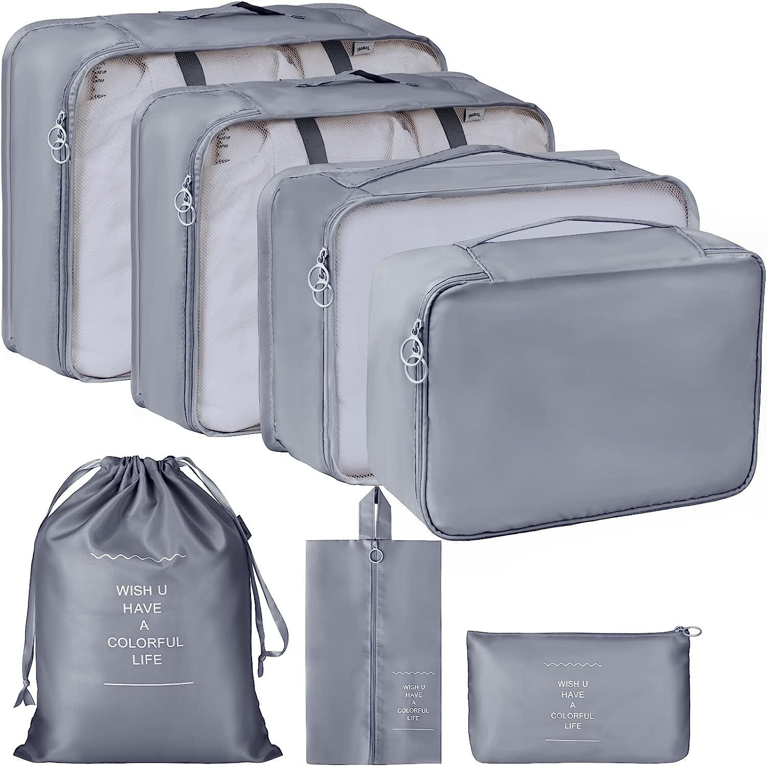 Image of Firstseen 7 Pcs Travel Organizer Pouch Set for Women & Men Waterproof Packing Cubes