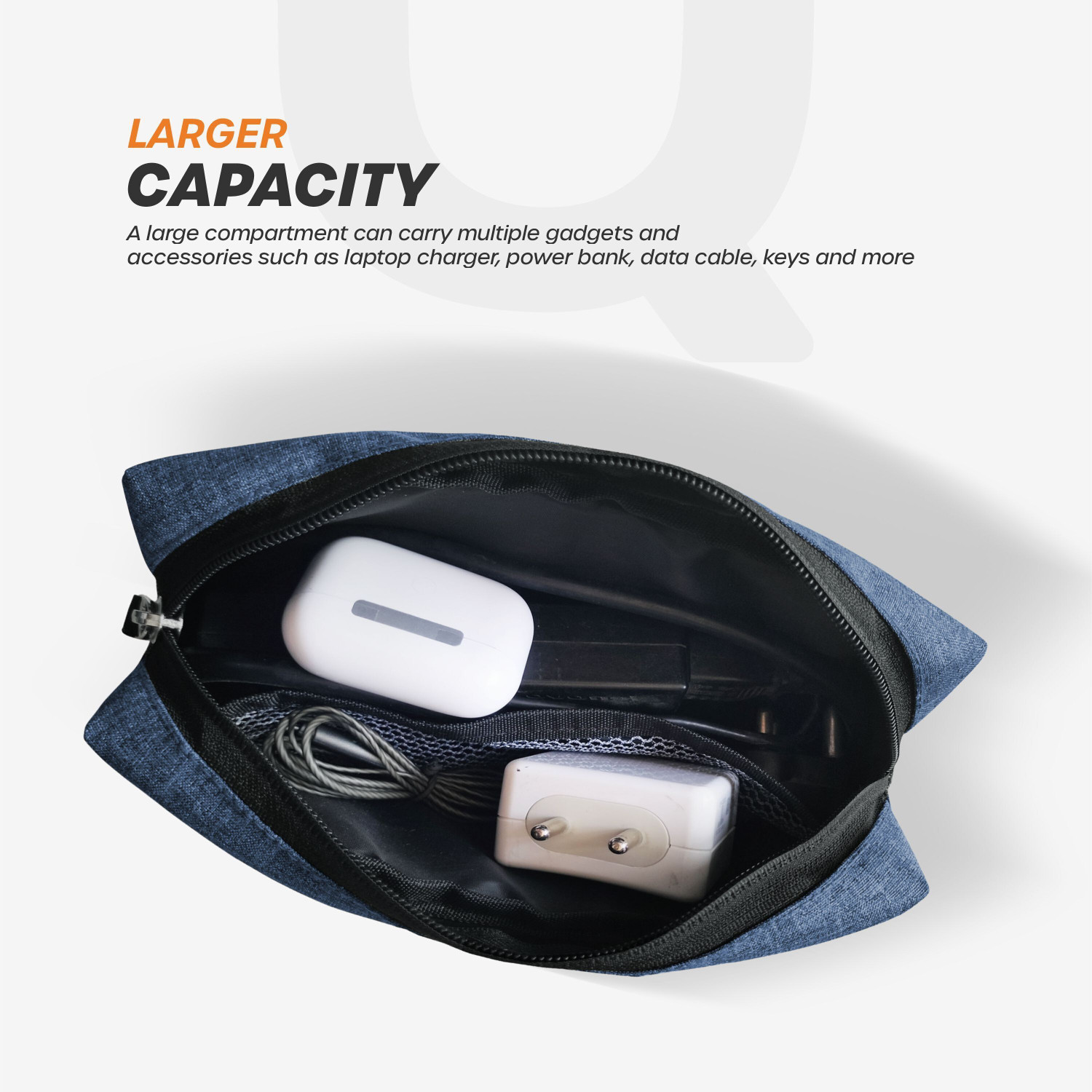 Image of Cranique Charger Pouch Gadget Bag Travel Organizer Pouch for Cable, Hard Disk -QP2-Pack-2