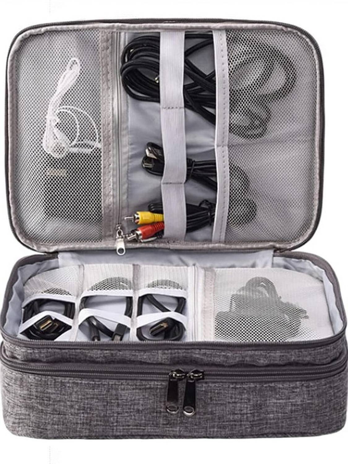 Grilazza Double Layer Digital Electronics Accessories Travel Gadget Carry Bag Organizer