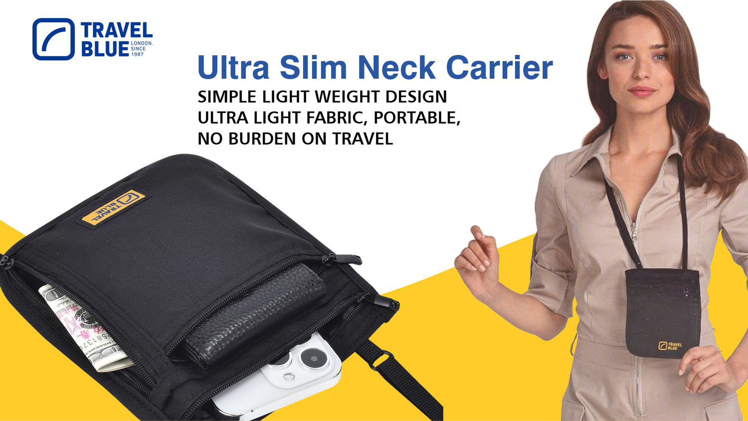Image of TRAVEL BLUE Neck Pouch