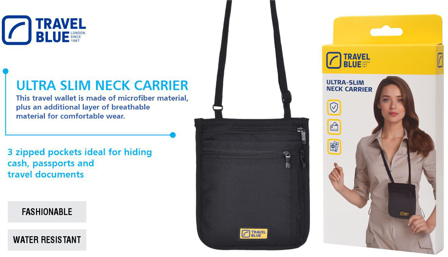 Image of TRAVEL BLUE Neck Pouch