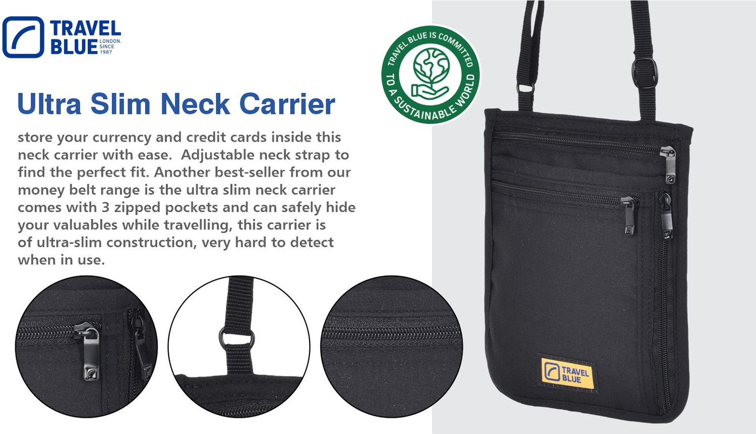 Image of TRAVEL BLUE Neck Pouch