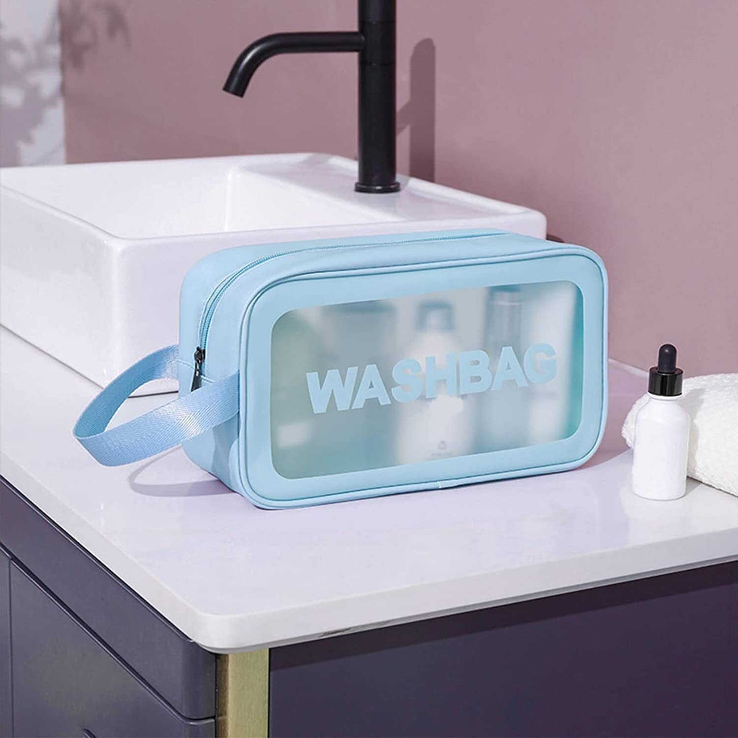 Image of Godadi Wala Transparent Travel Wash Bag Set of 3 | Waterproof Toiletry Organizer for Unisex Travel Toiletry Kit