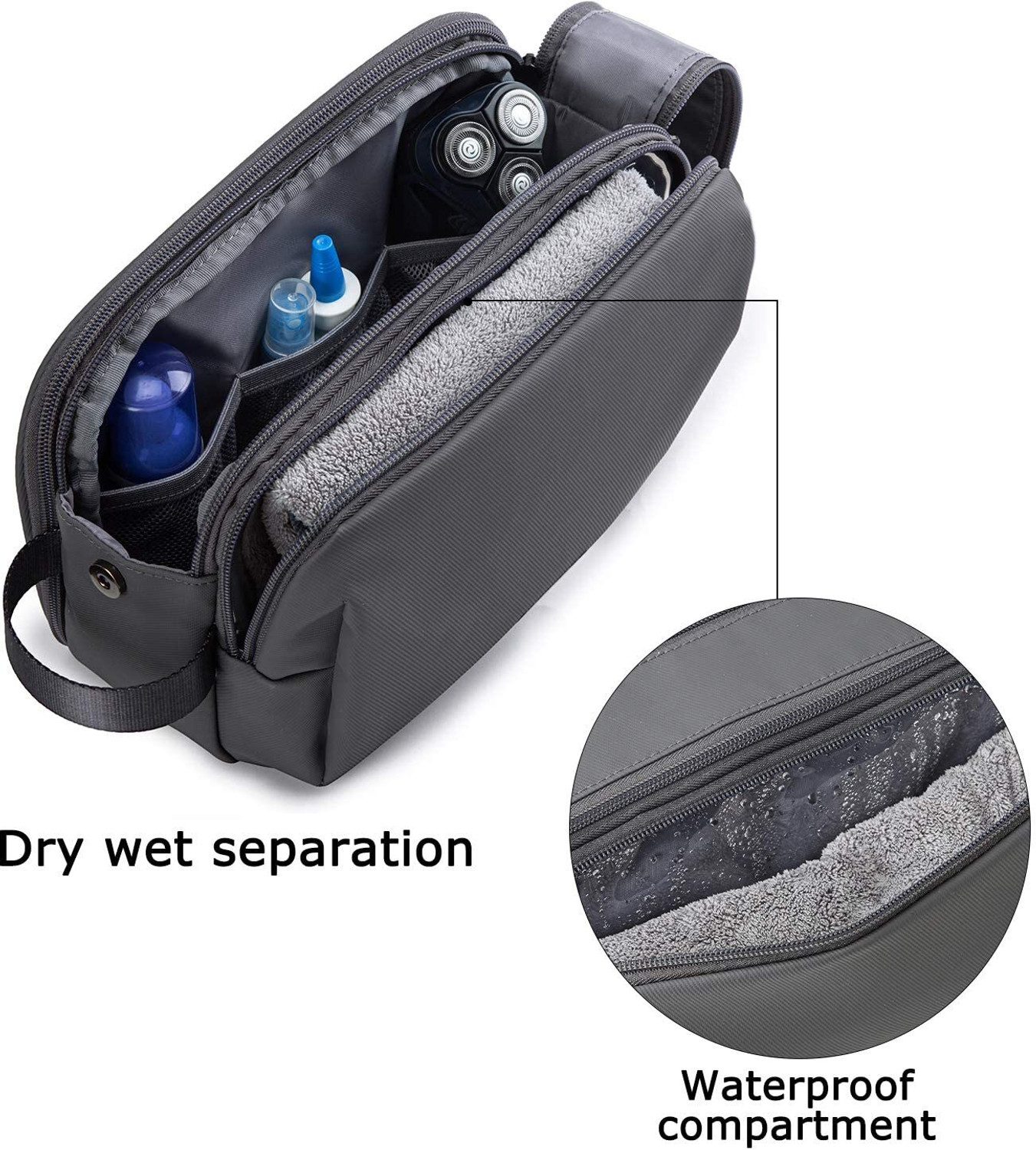 Image of Excite Shoppers Multi-Pocket ToiletryBag for Men & Women, Travel Pouch for Toiletries ShavingKit Travel Shaving Bag