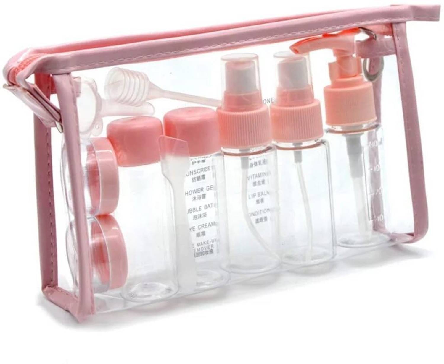ANAYSHA IMPEX Leak Proof Travel Bottles Kit - Refillable Toiletry Containers Set with Pouch Travel Toiletry Kit