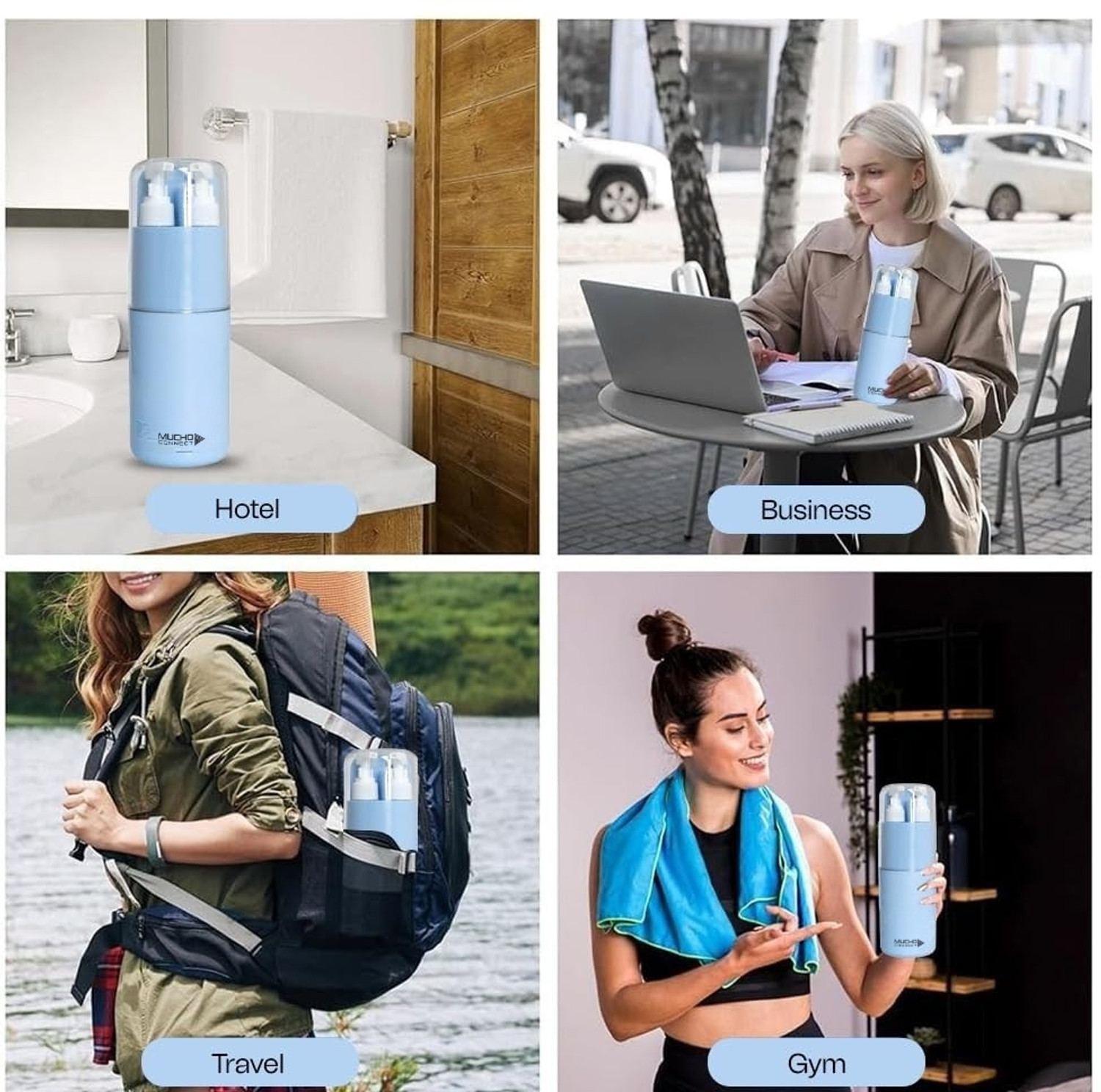 Image of Muchoconnect 6 in 1 Travel Essentials for Women Men | Travel Organizer Toothbrush Bottle Kit Travel Toiletry Kit